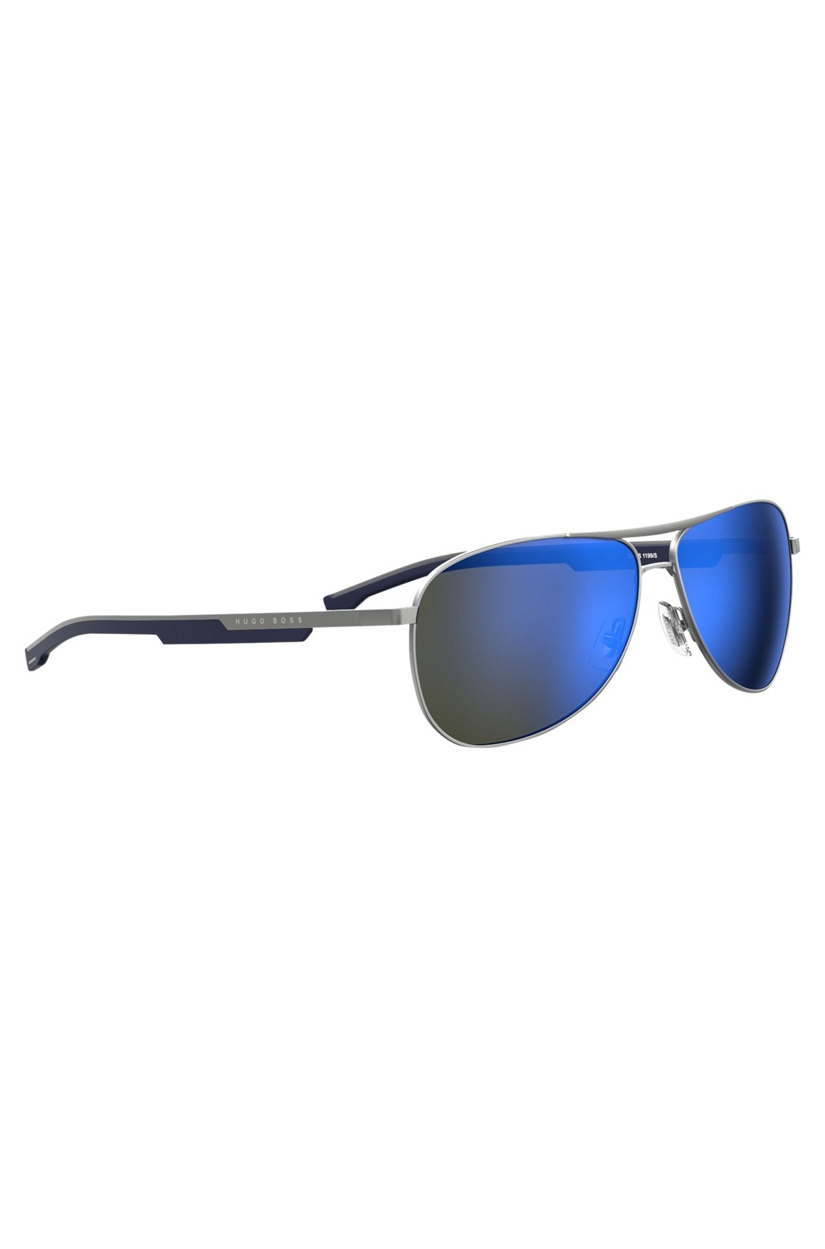 SPORTY METAL SUNGLASSES WITH BLUE ACCENTS - 4
