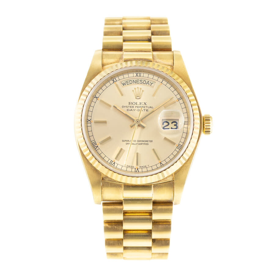 Pre-owned Rolex Day-Date 36 Automatic Chronometer Champagne Dial Men's Watch 18038 CSP - 2