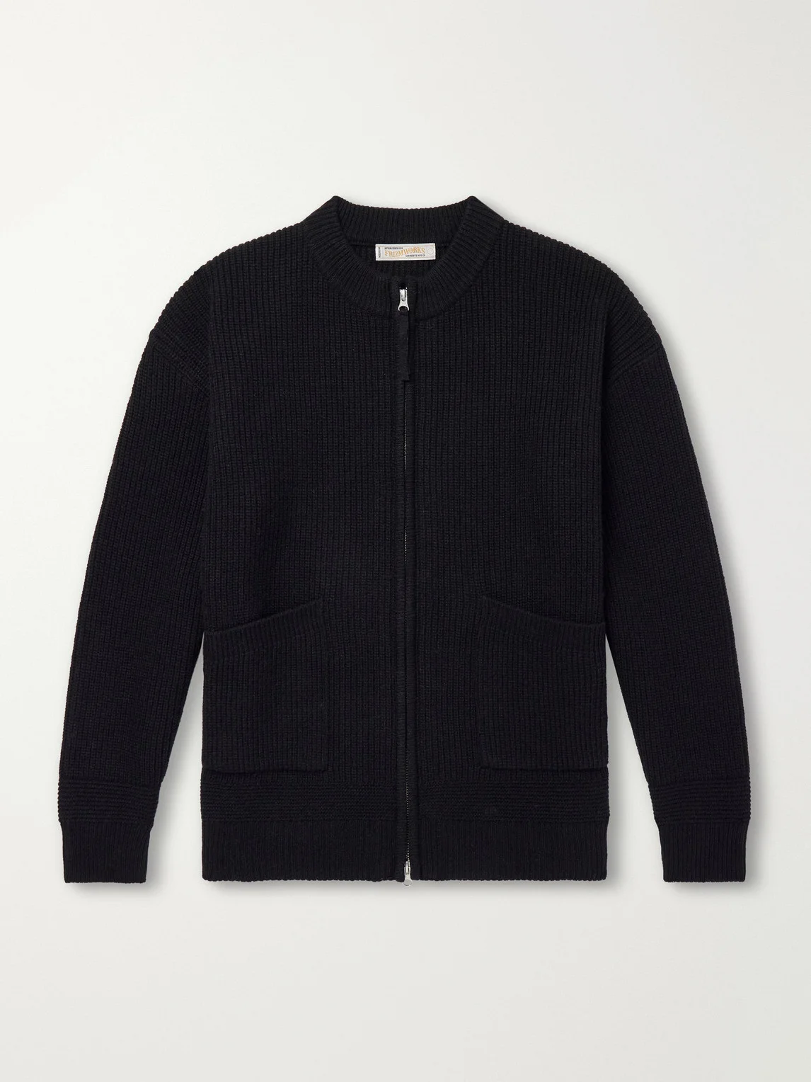 Ribbed Wool-Blend Zip-Up Sweater - 1