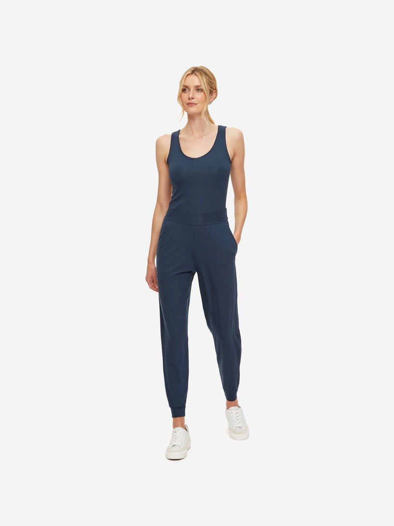 Women's Track Pants Basel Micro Modal Stretch Navy - 3