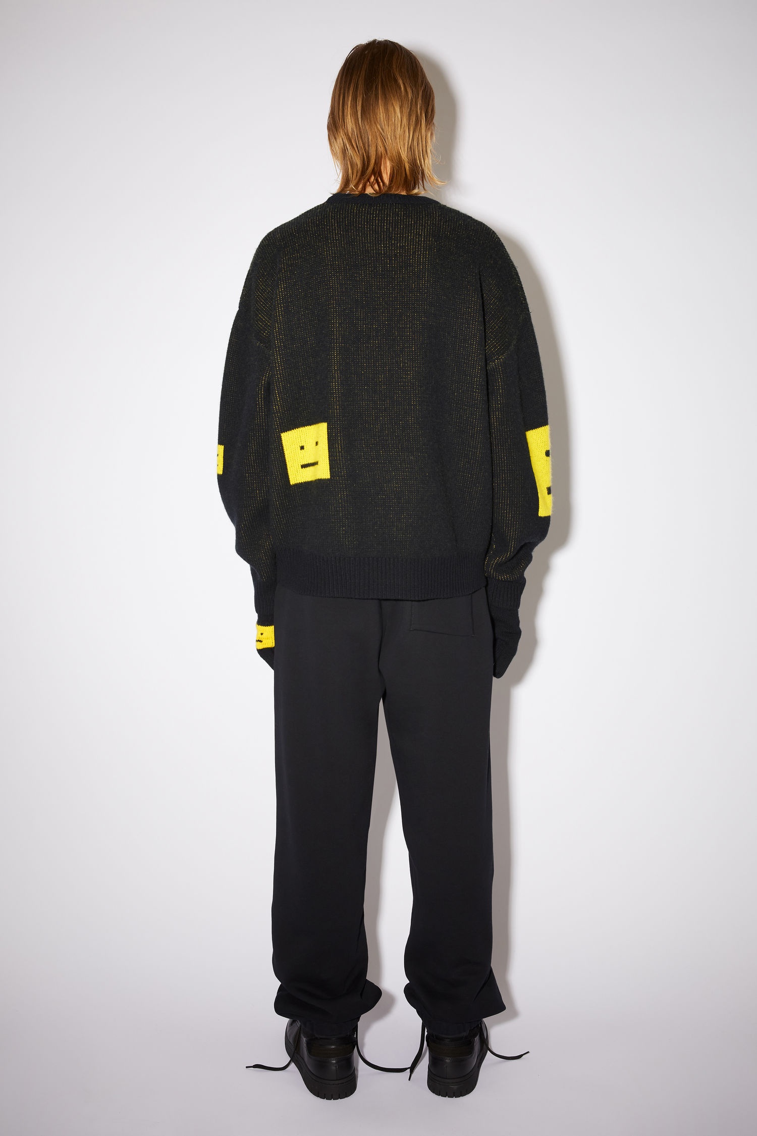 Wool face sweater - Black/yellow - 3