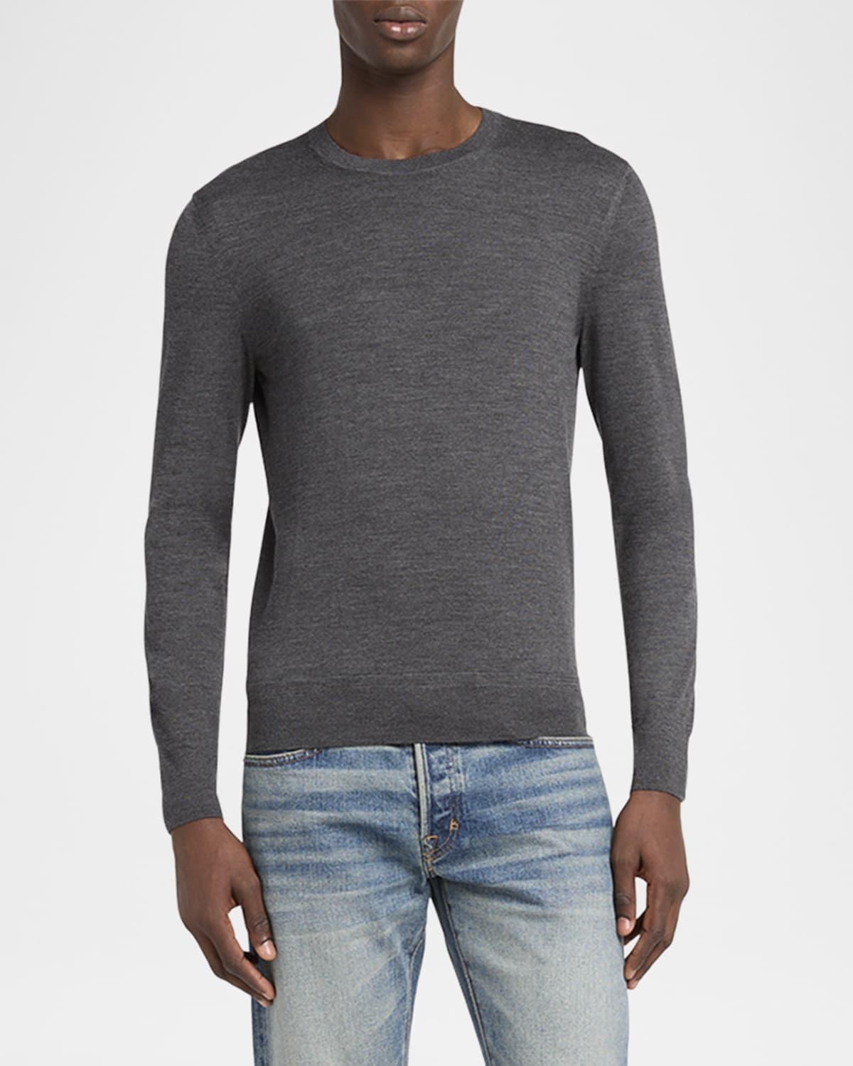 Men's Fine Gauge Wool Crewneck Sweater - 2