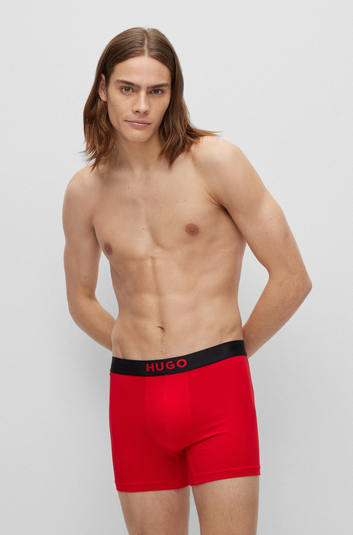 TWO-PACK OF STRETCH-COTTON BOXER BRIEFS WITH LOGOS - 6