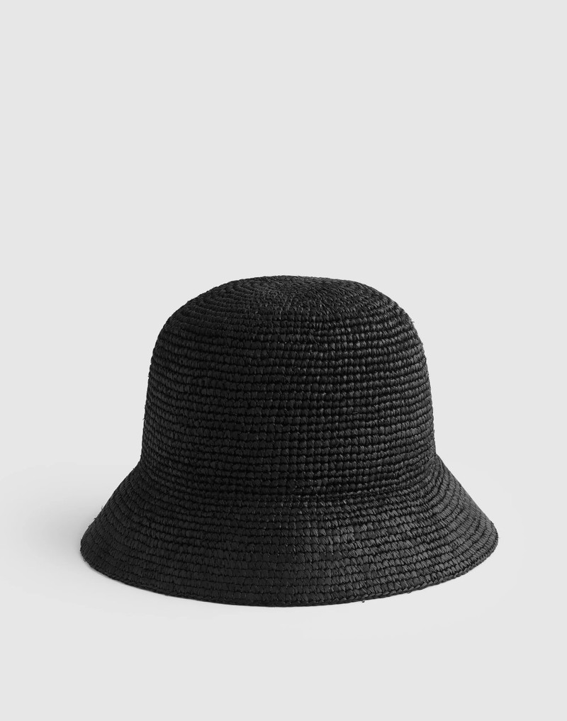 Hand-Crocheted Seamless Bucket Hat in Raffia 1