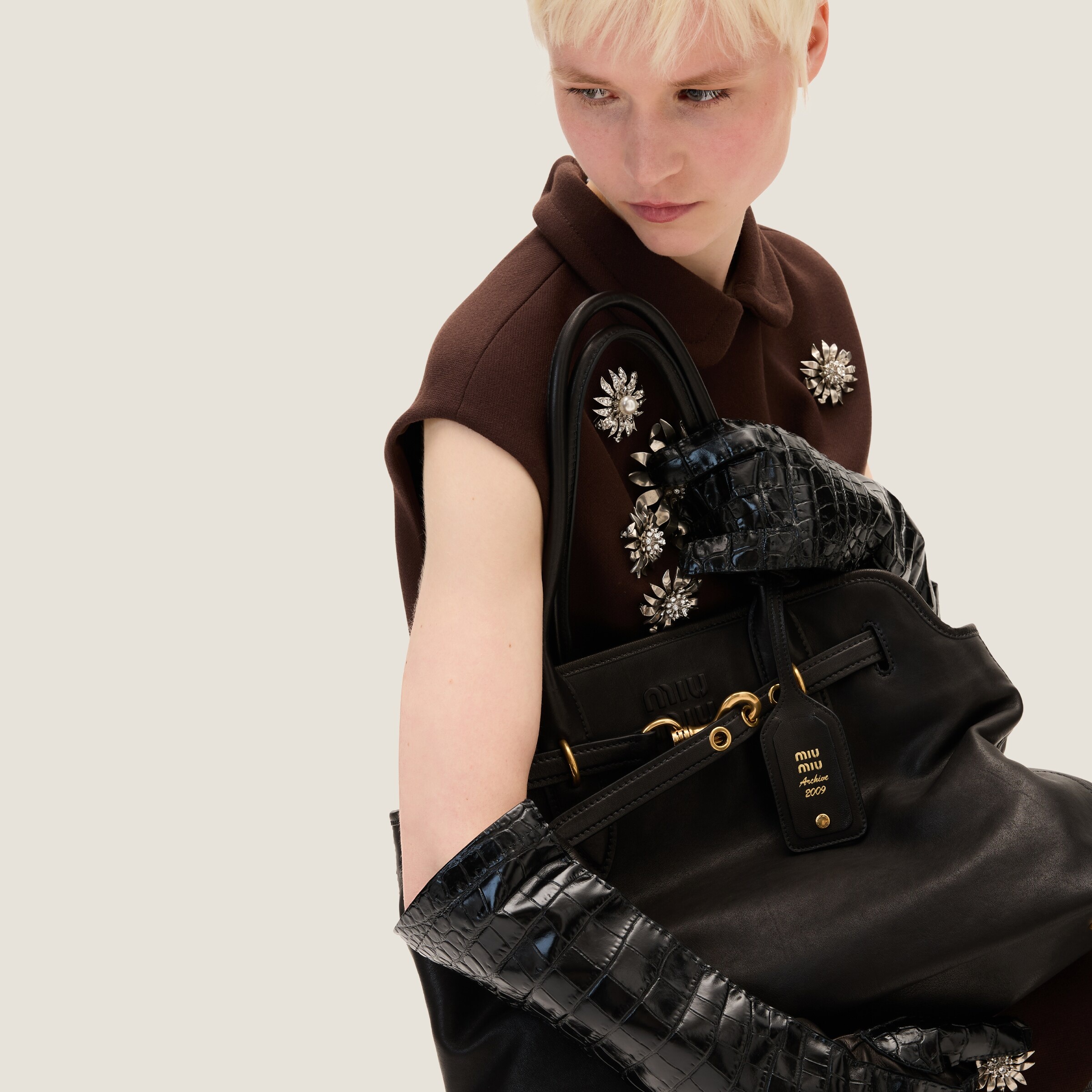 MiuMiu＊Aventure nappa leather bag ナッパレザーバッグ＊送込 Black Aventure Nappa Leather Bag | Miu Miu