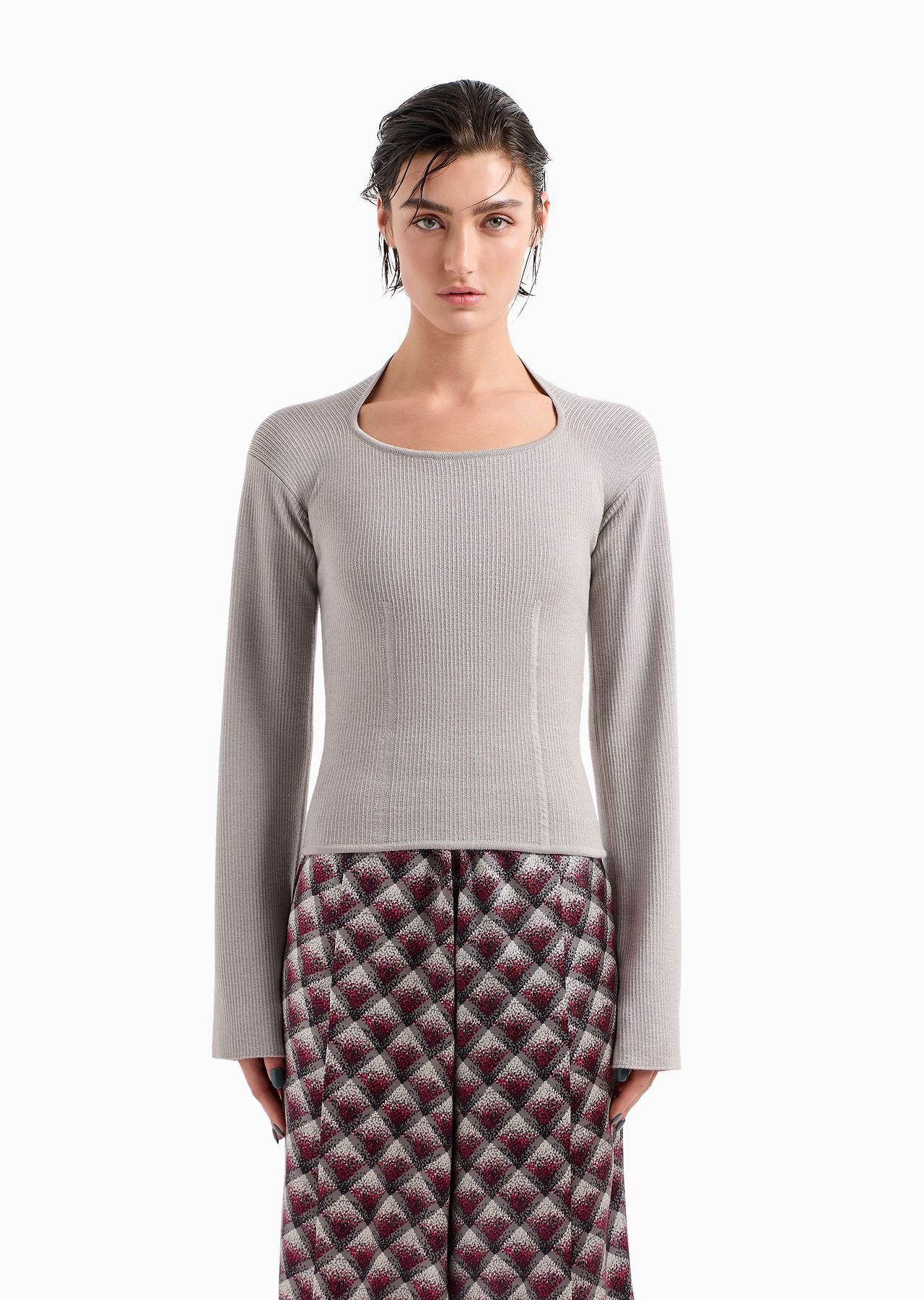 Ribbed viscose-and-wool jumper - 2