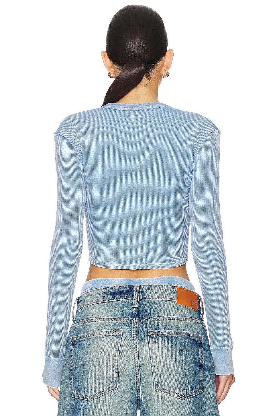 Long Sleeve Waffle Cardigan - 3