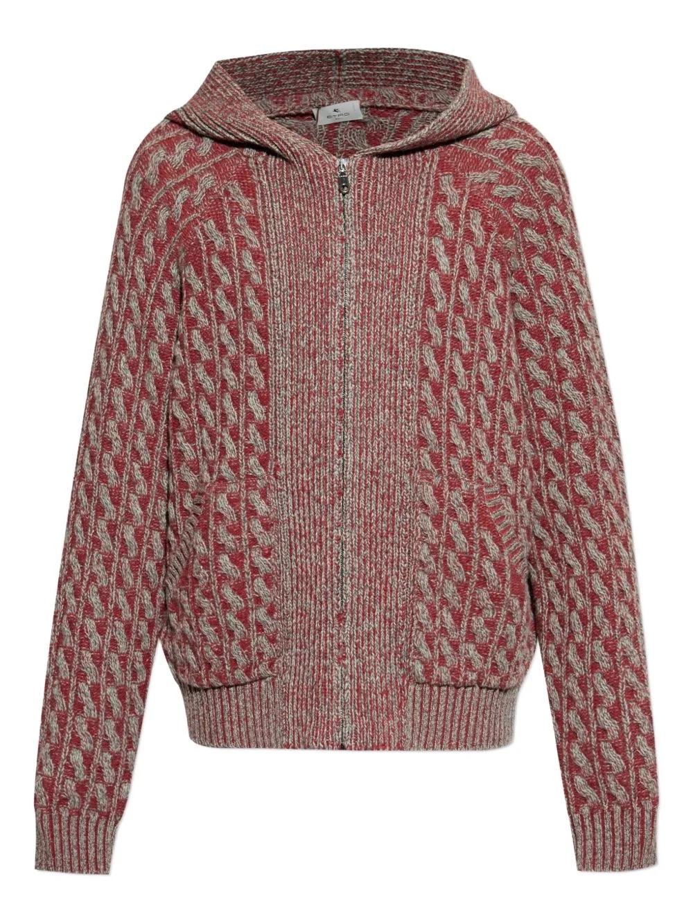 cable-knit zip-up hoodie - 1