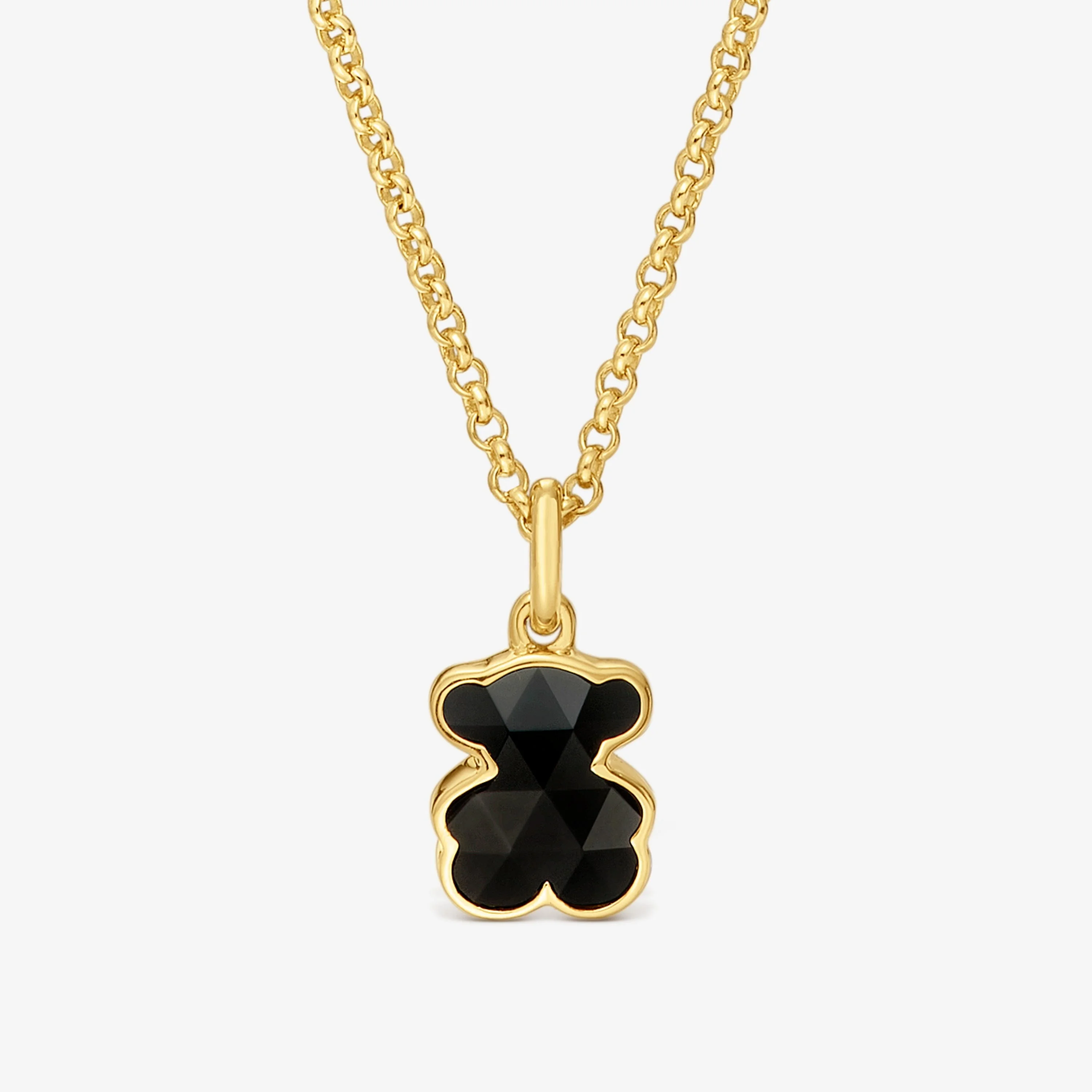 Short 18K gold vermeil Necklace with onyx bear motifs TOUS Icon Color - 1