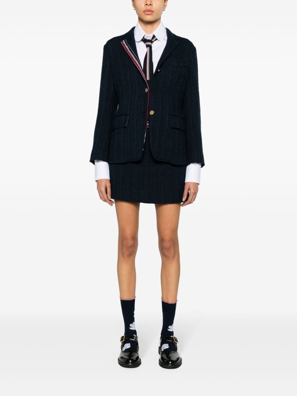 RWB-striped tweed blazer - 2