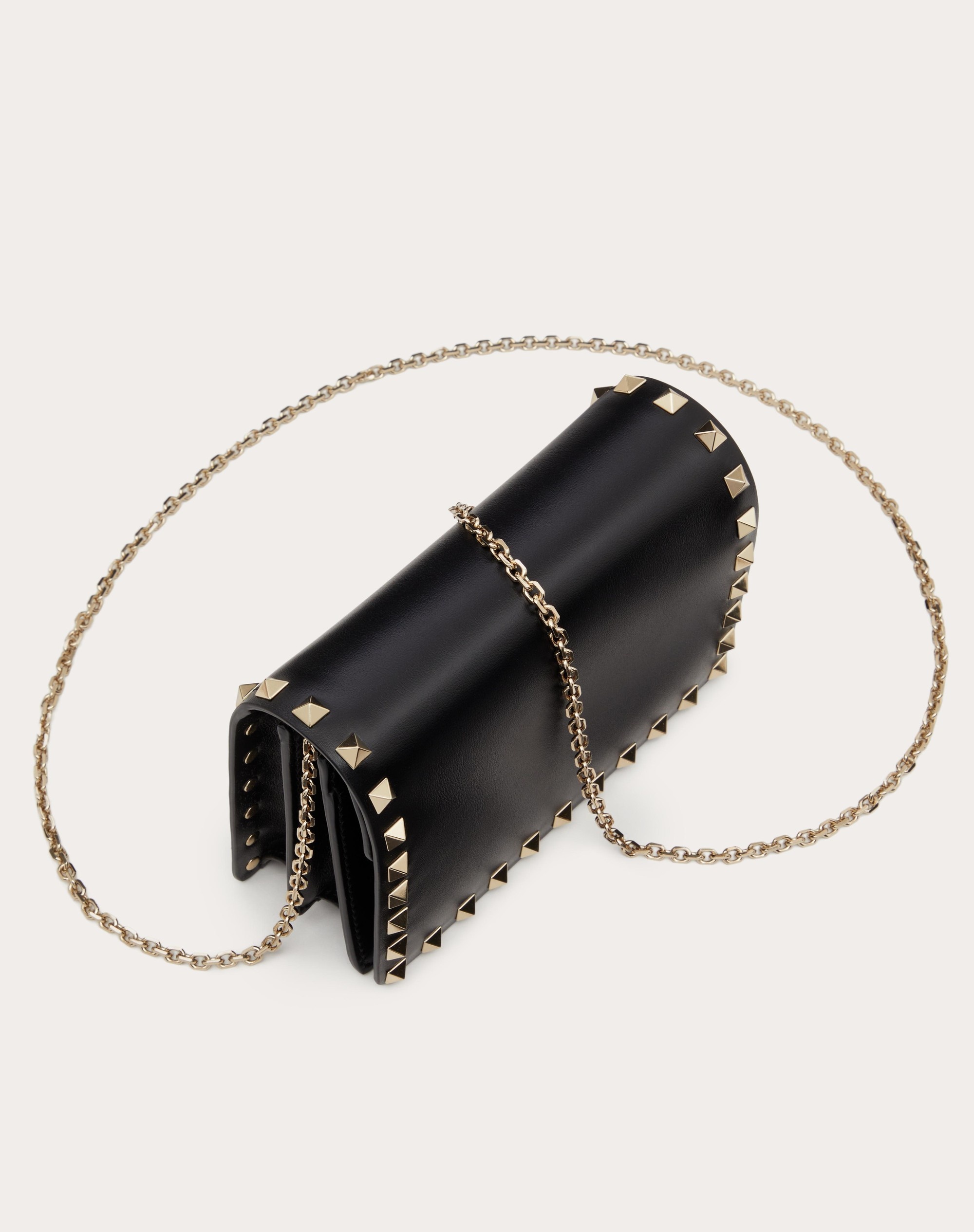 ROCKSTUD CALFSKIN CHAIN POUCH - 6