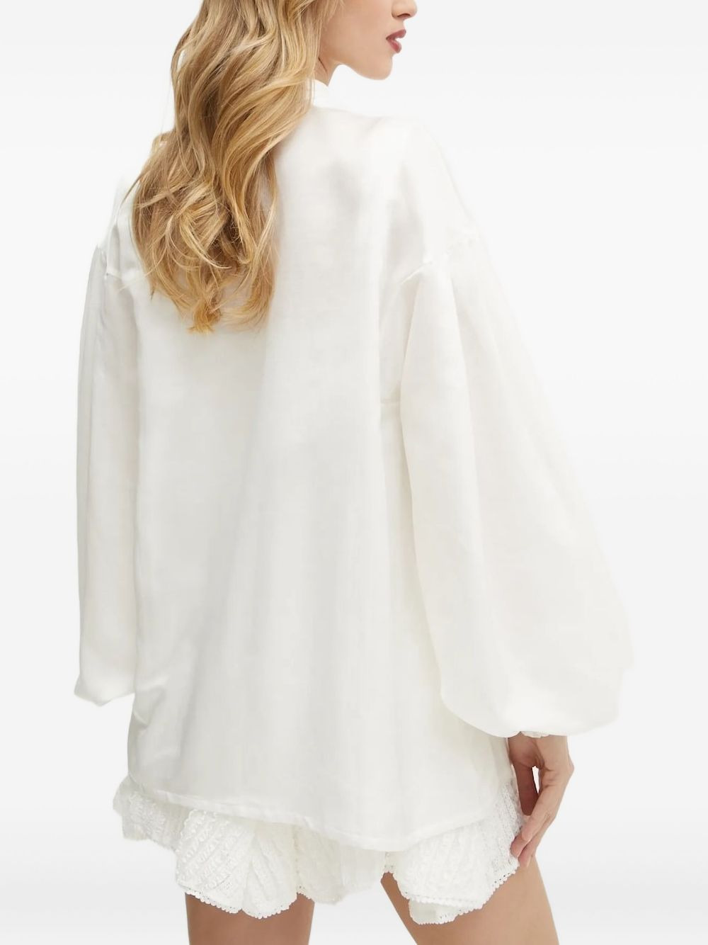 bow-detail balloon-sleeve blouse - 3