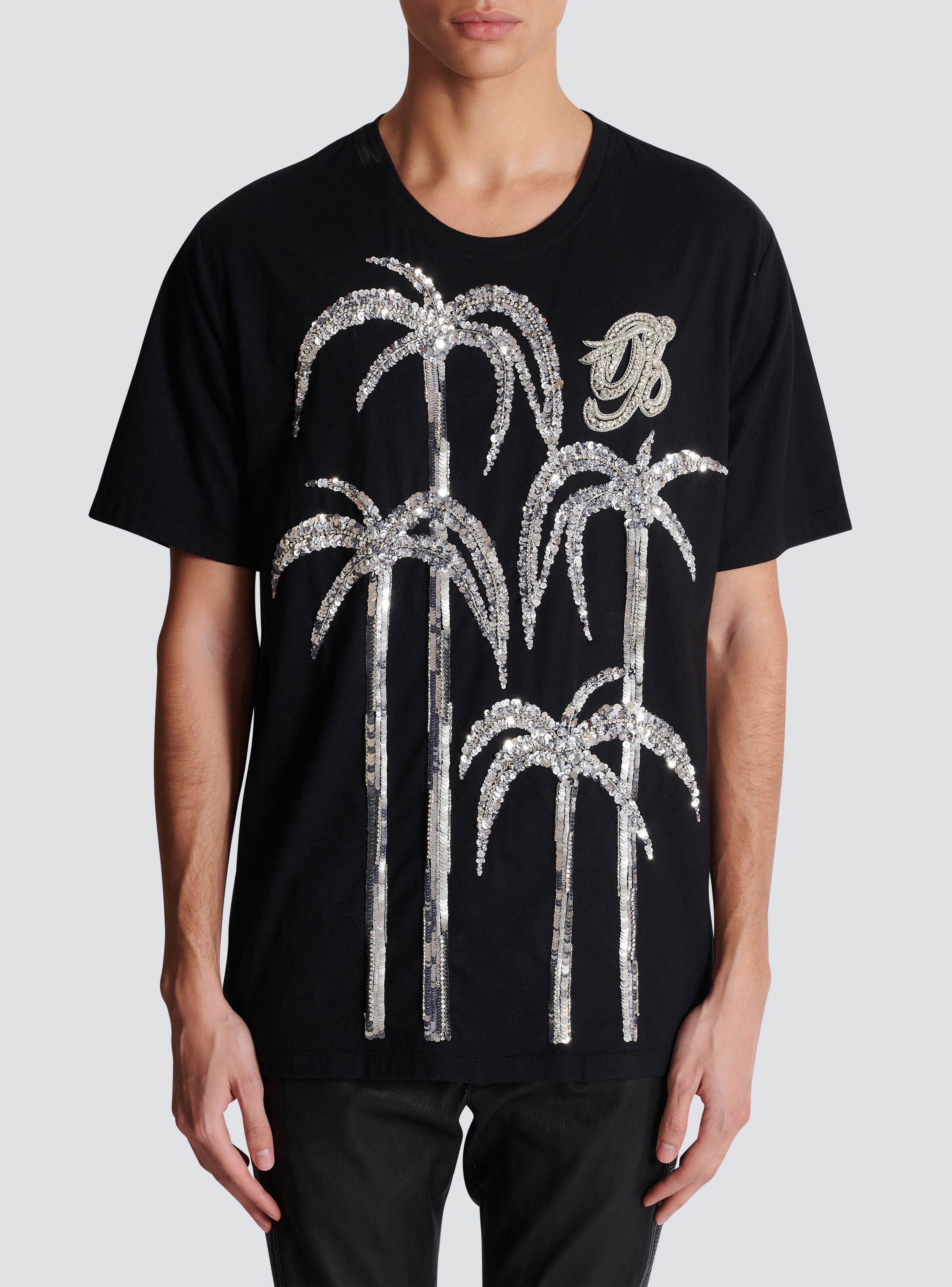 Palm tree embroidered T-shirt - 5