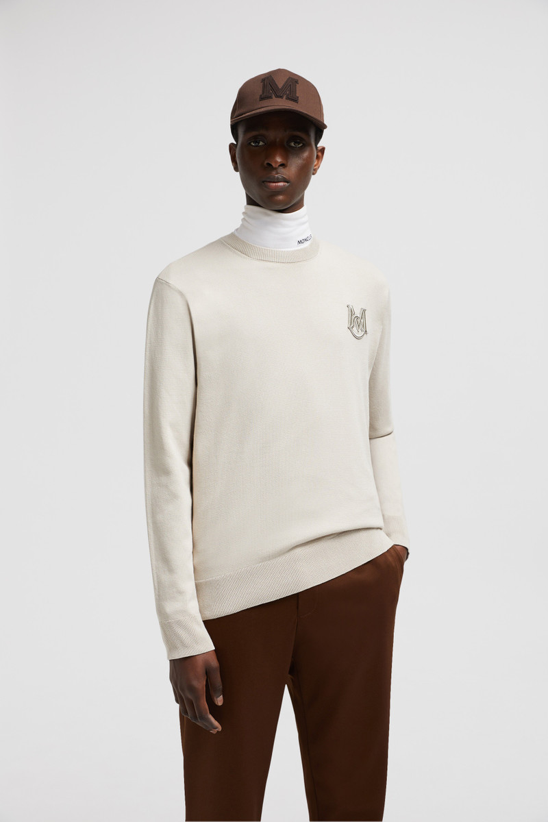 Moncler Embroidered Monogram Cotton Sweater outlook