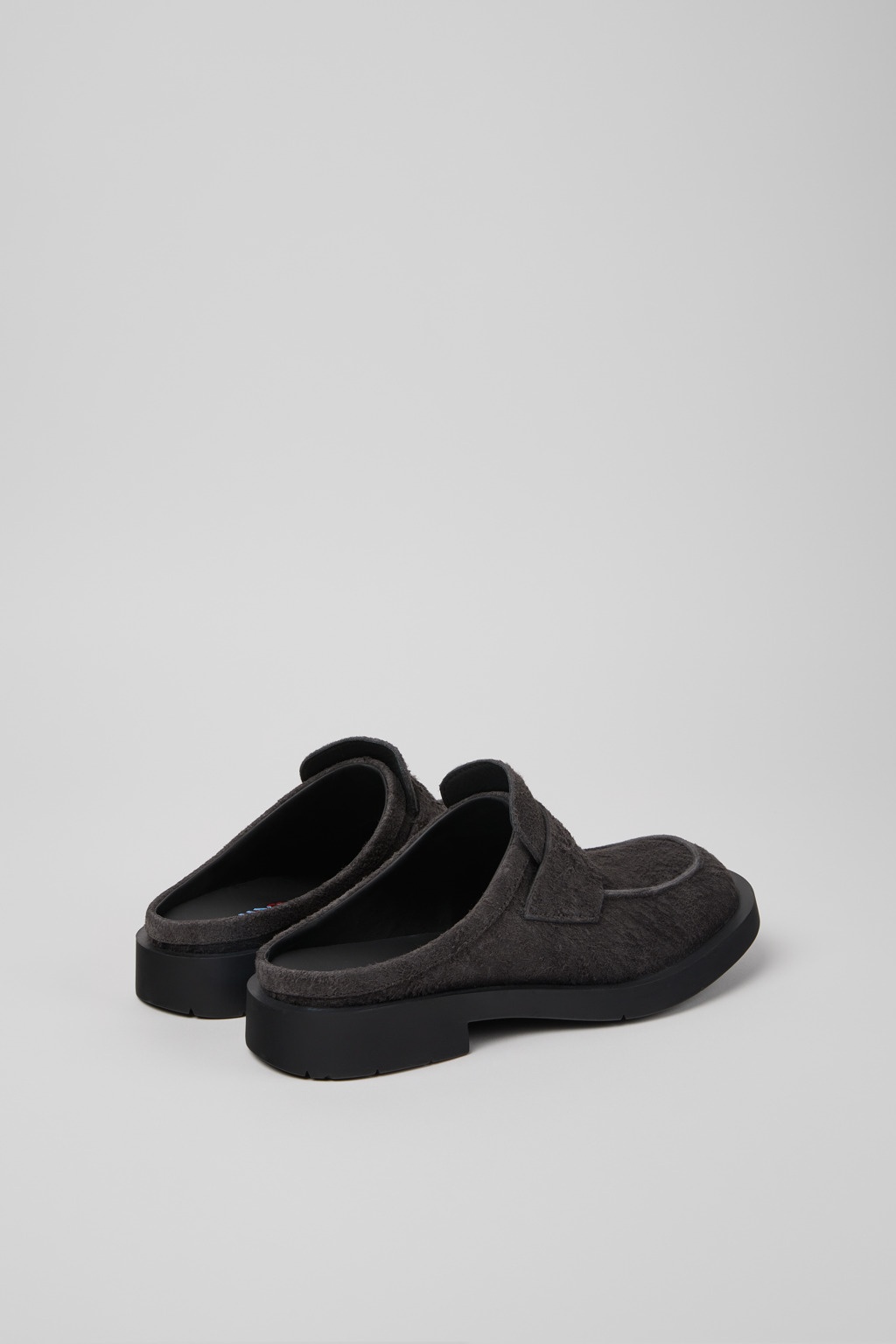 Gray Nubuck Slide Loafers - 3