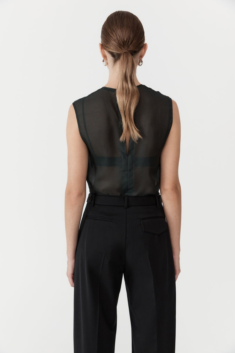 Sheer Silk Gauze Top - Soot 5