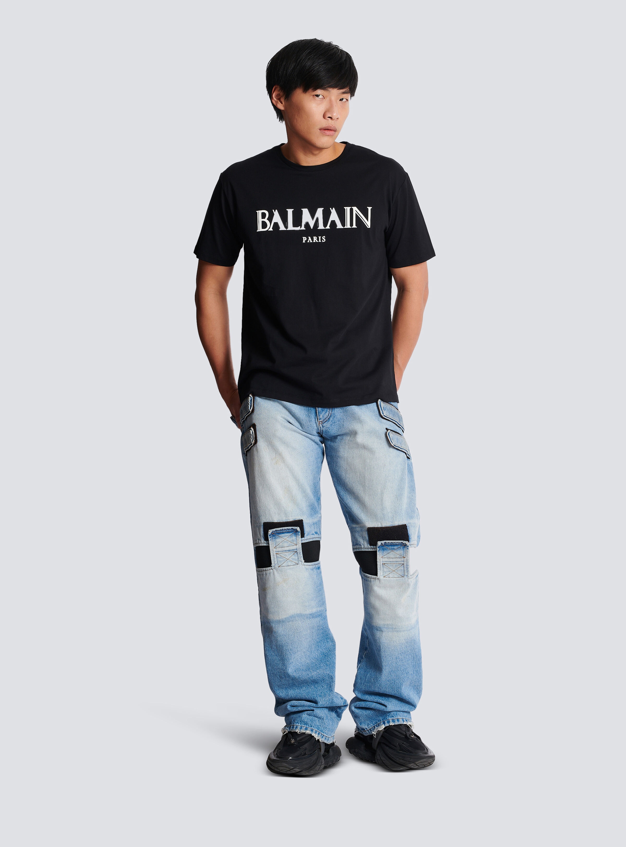 T-shirt with rubber Roman Balmain logo - 2
