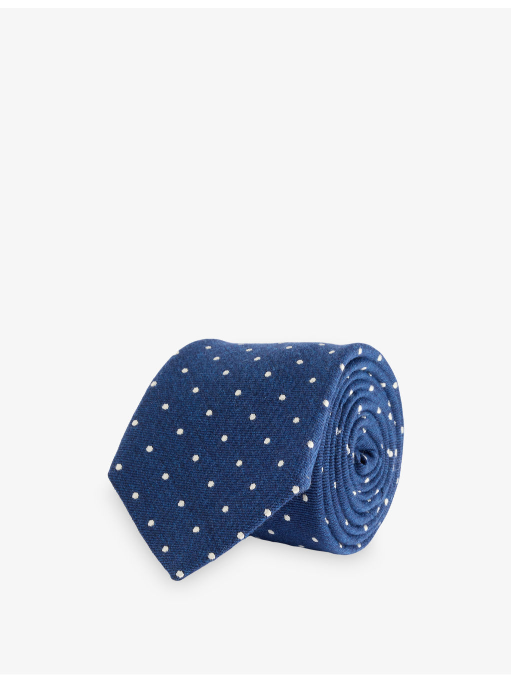 Polka-Dot Pointed-Tip Wool-Silk Tie - 1