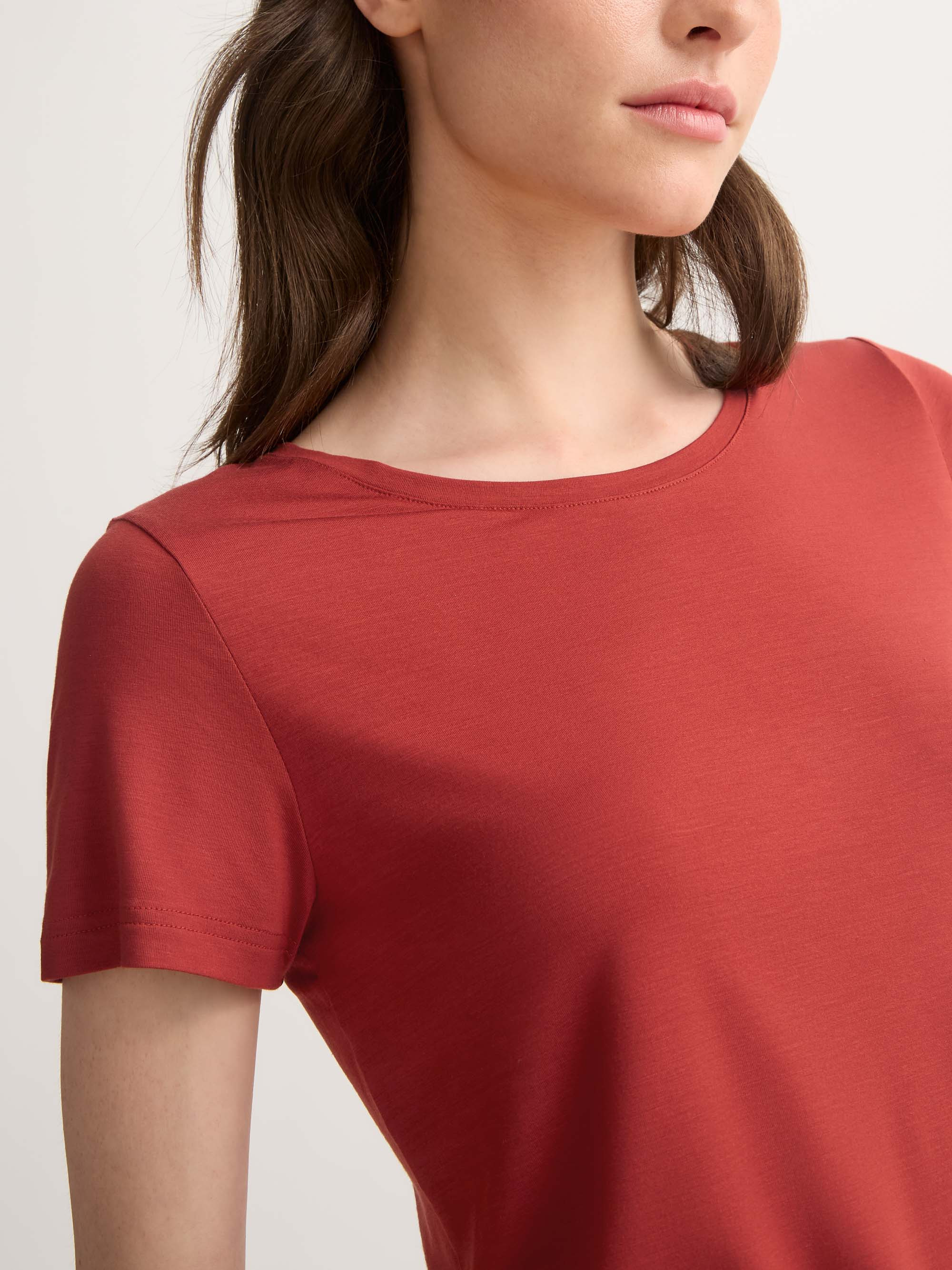 Women's T-Shirt Lara Micro Modal Stretch Rose Red - 5