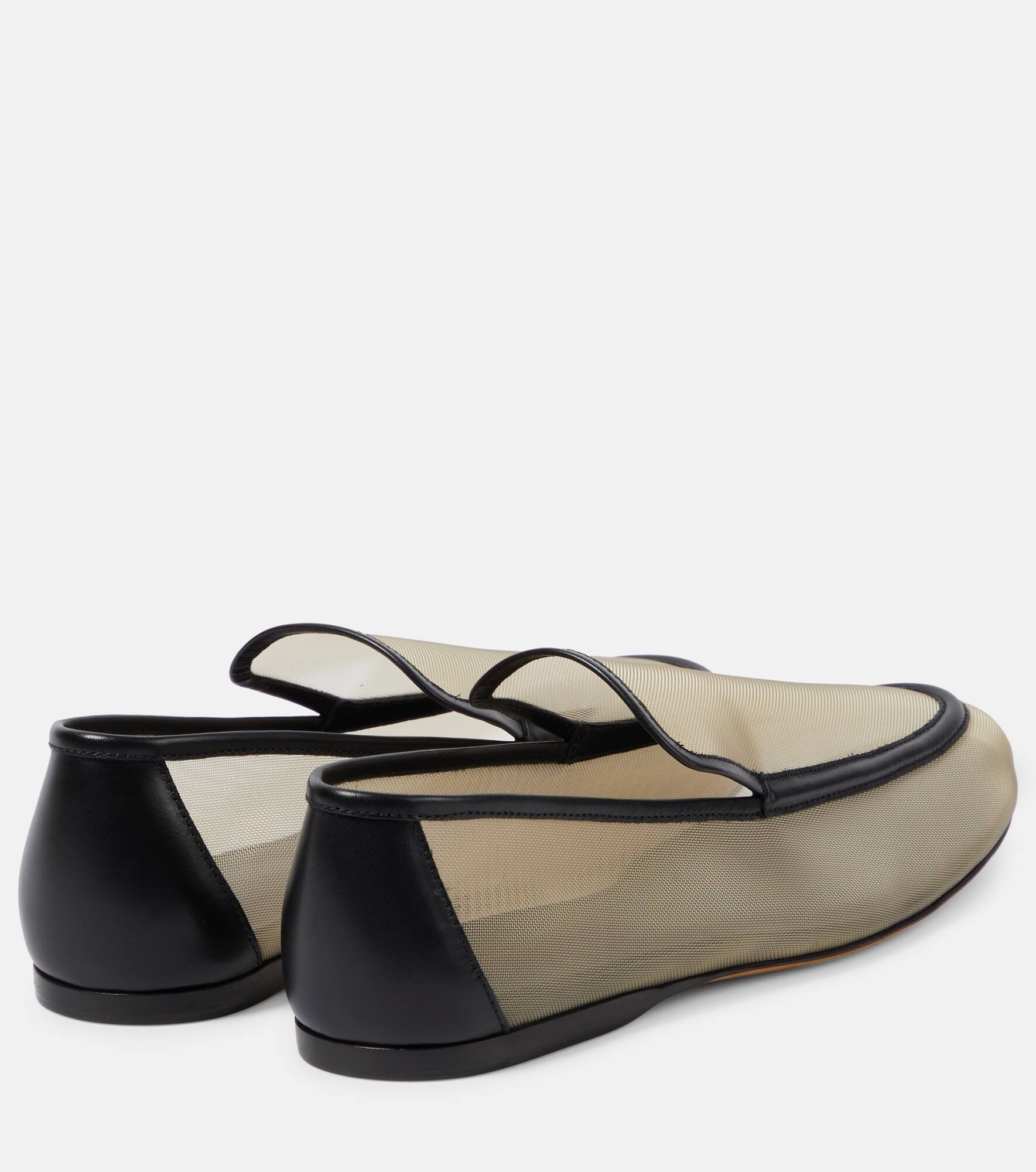 Alessia leather-trimmed mesh loafers - 3