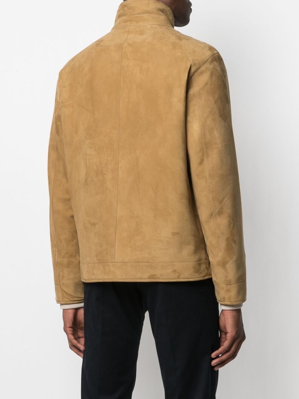 single-breasted suede jacket - 4