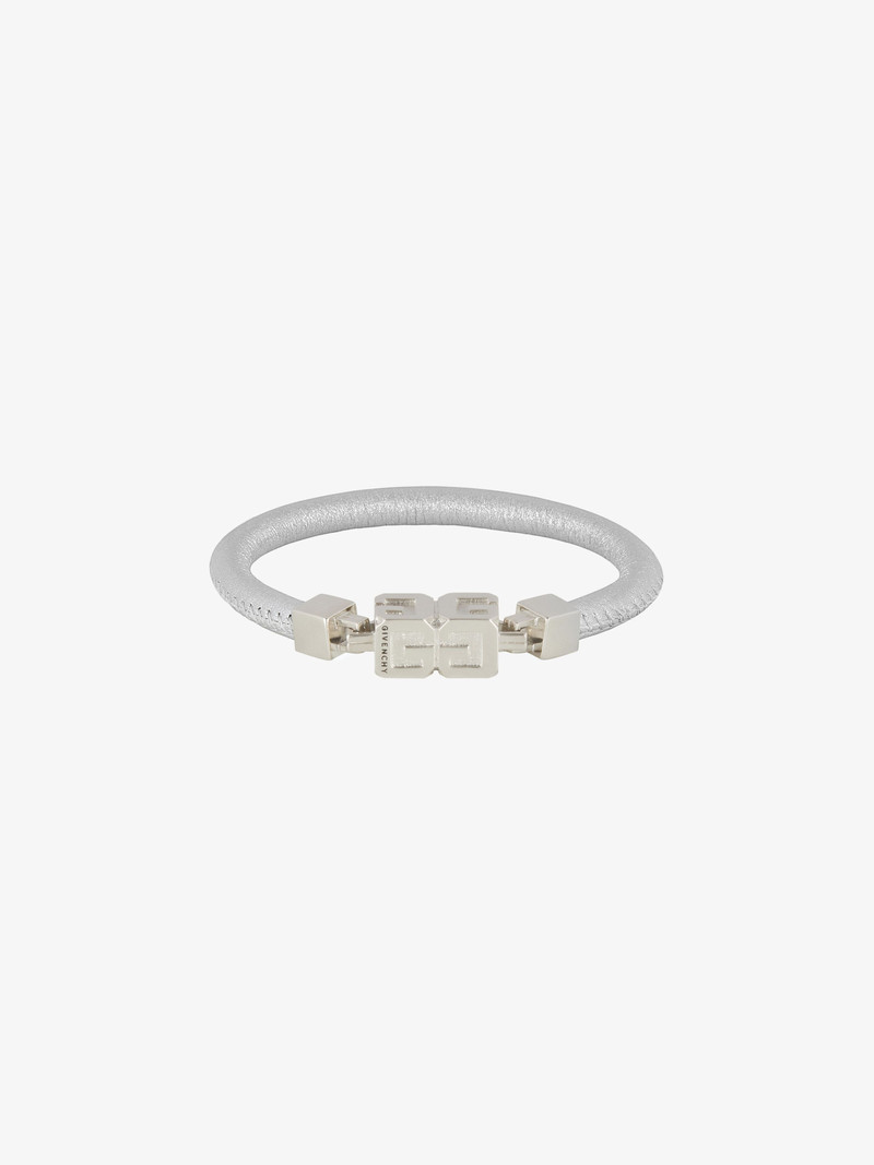G CUBE BRACELET IN LEATHER AND METAL 2