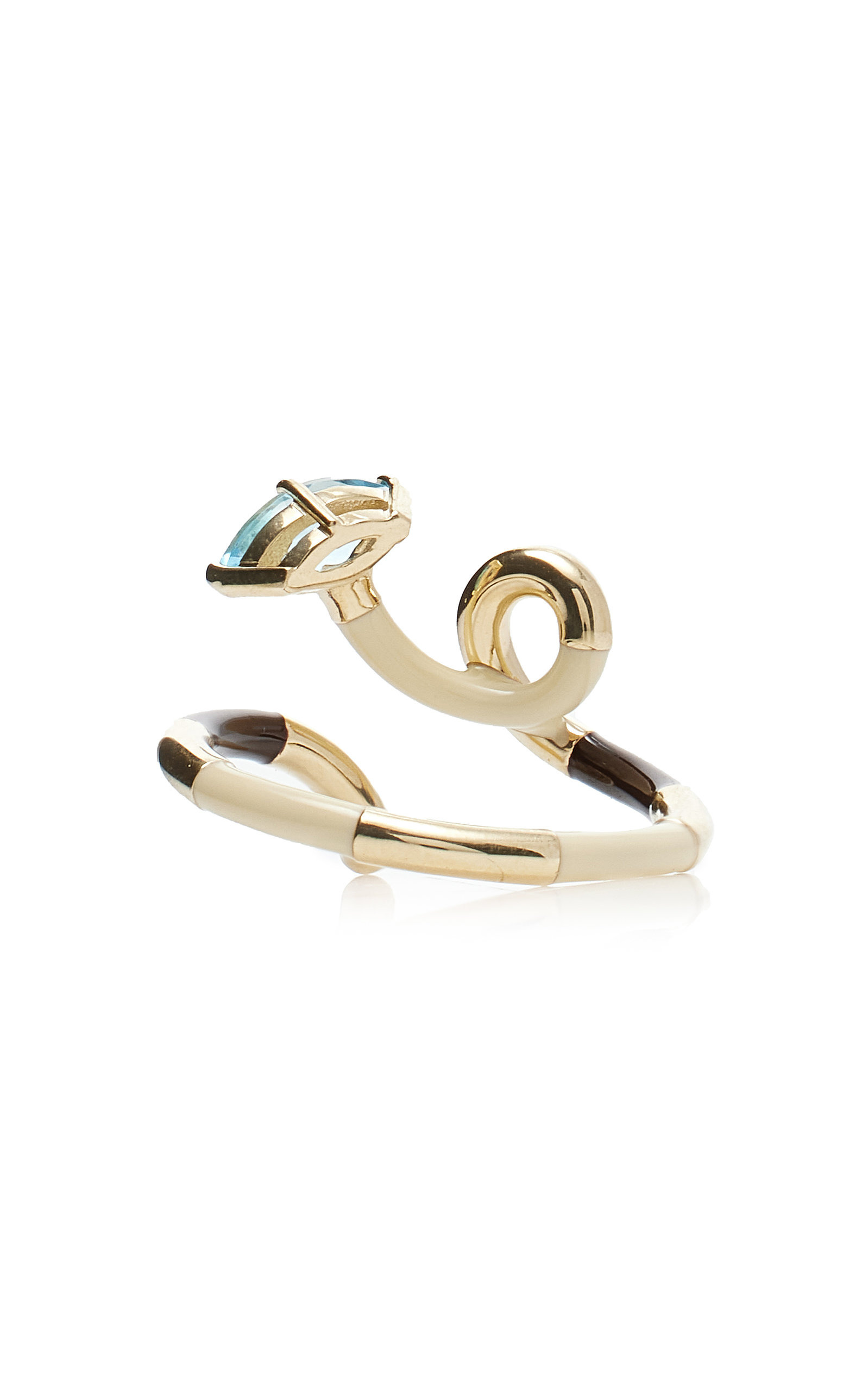 9K Gold, Crystal, And Enamel Ring multi - 5