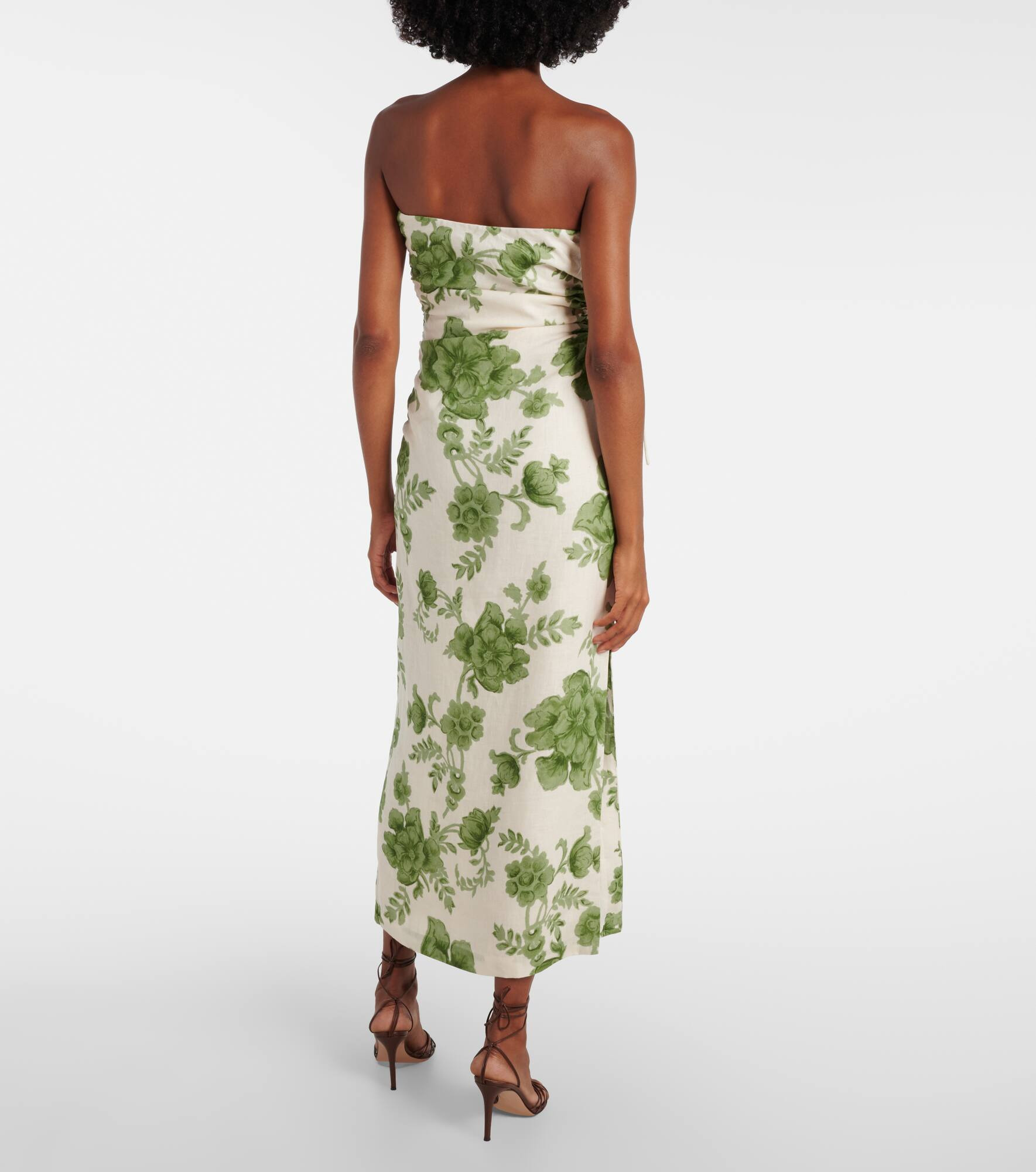Gardella cutout floral linen midi dress - 3