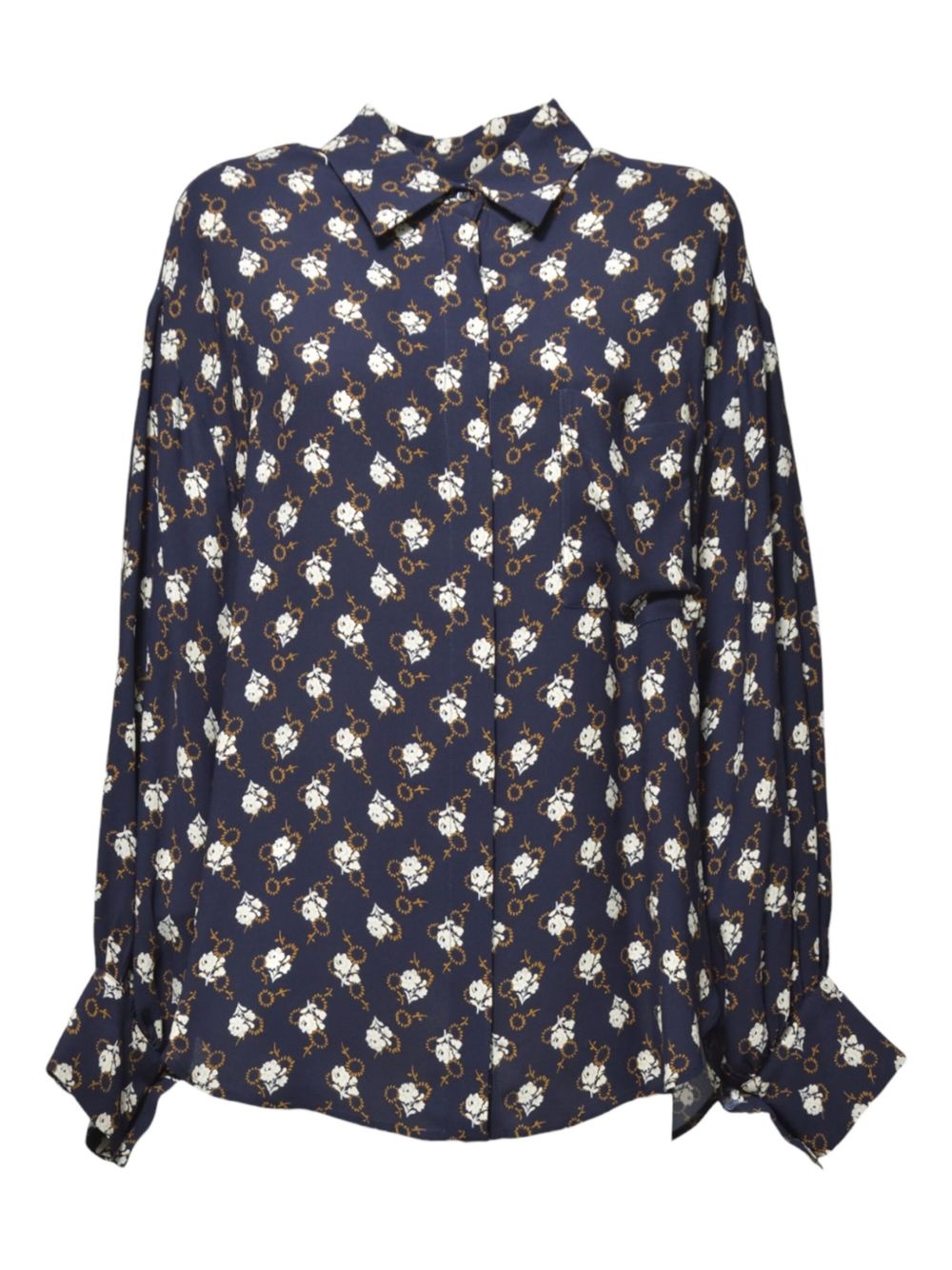 floral-print button-up shirt - 1
