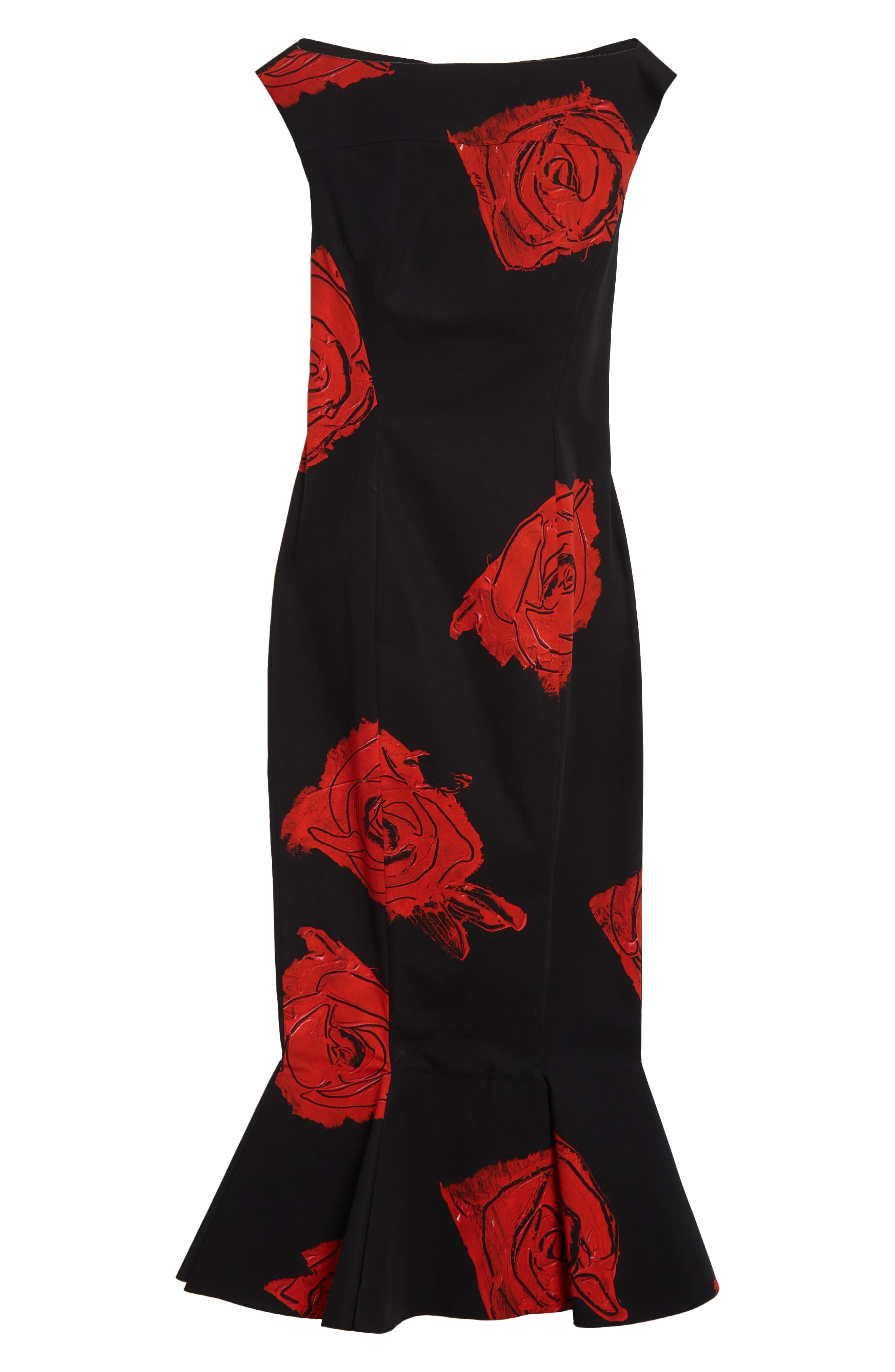 Marni Juno Floral Print Compact Cotton Poplin Dress in Jun99 Black at Nordstrom - 5