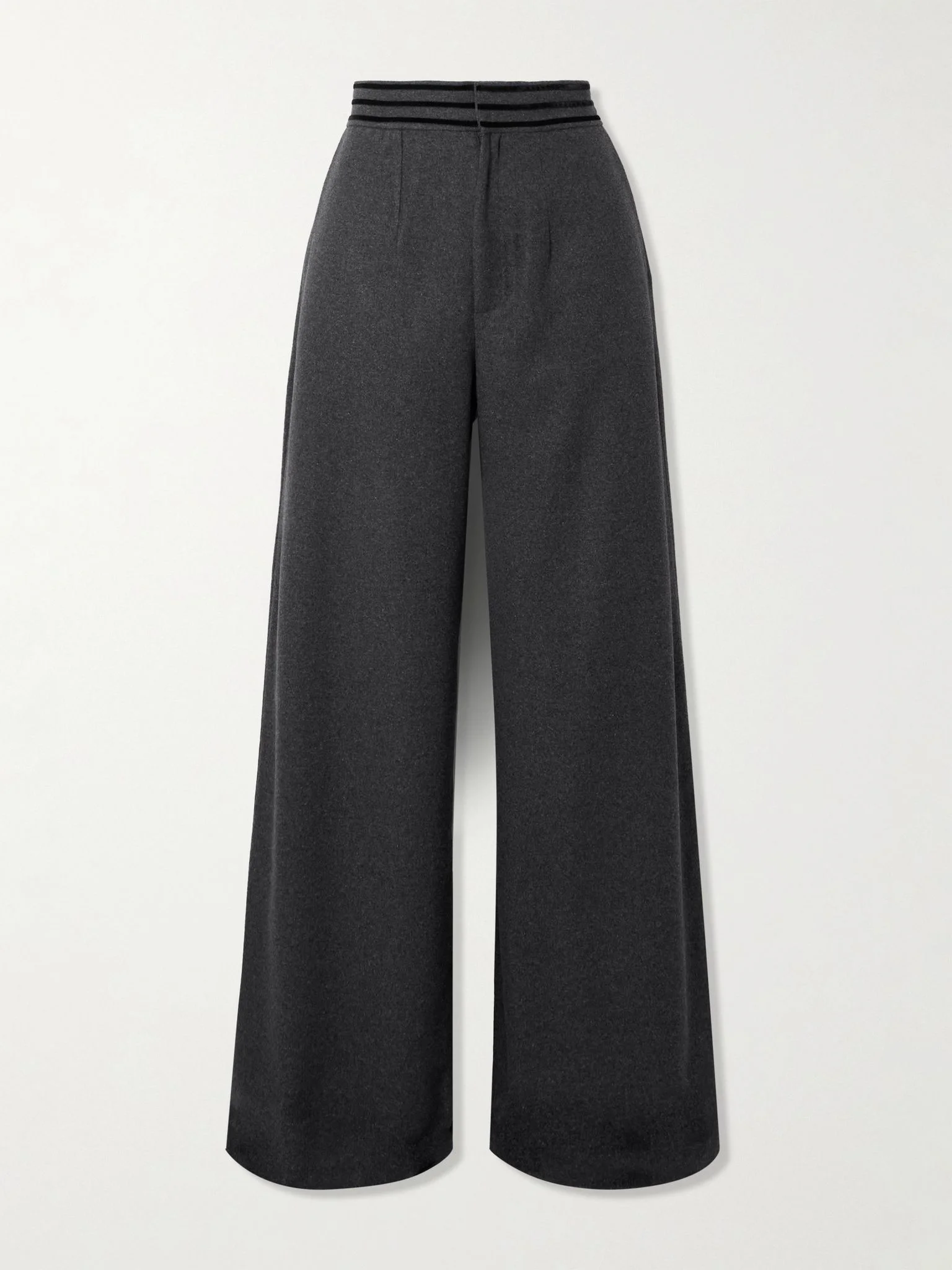 Woven wide-leg pants Dark gray - 1