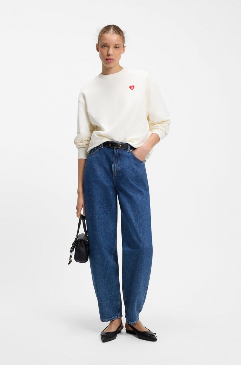 HUGO ALL-GENDER COTTON-TERRY SWEATSHIRT WITH HEART LOGO outlook