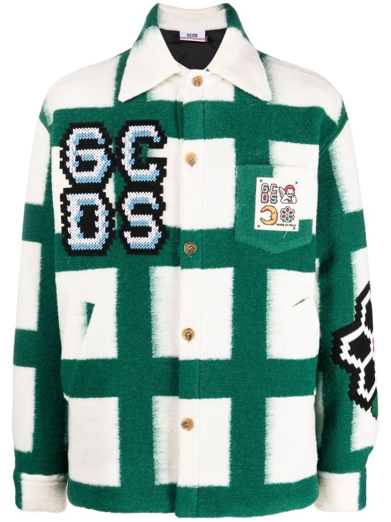 check patchwork shirt-jacket - 1