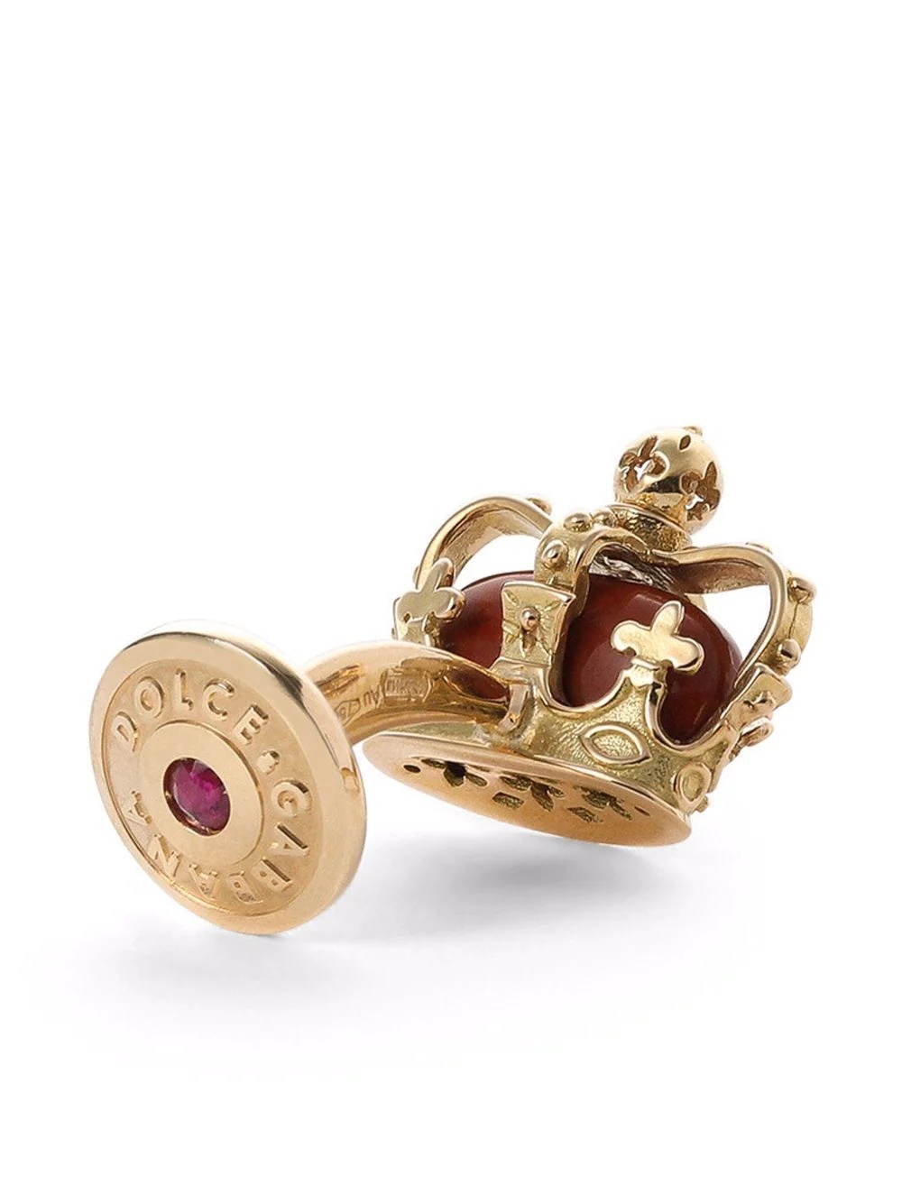 gemstone-embellished crown cufflinks - 2