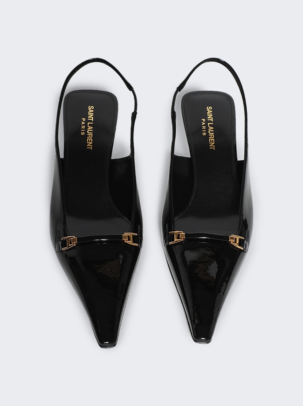 Patent Leather Carine Slingback Pumps Black - 5