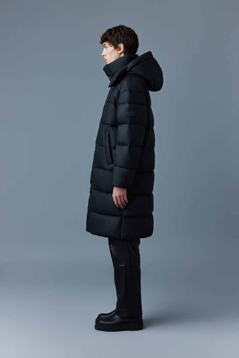 HILTON 2-in-1 (R) leather down parka with removable hood 3