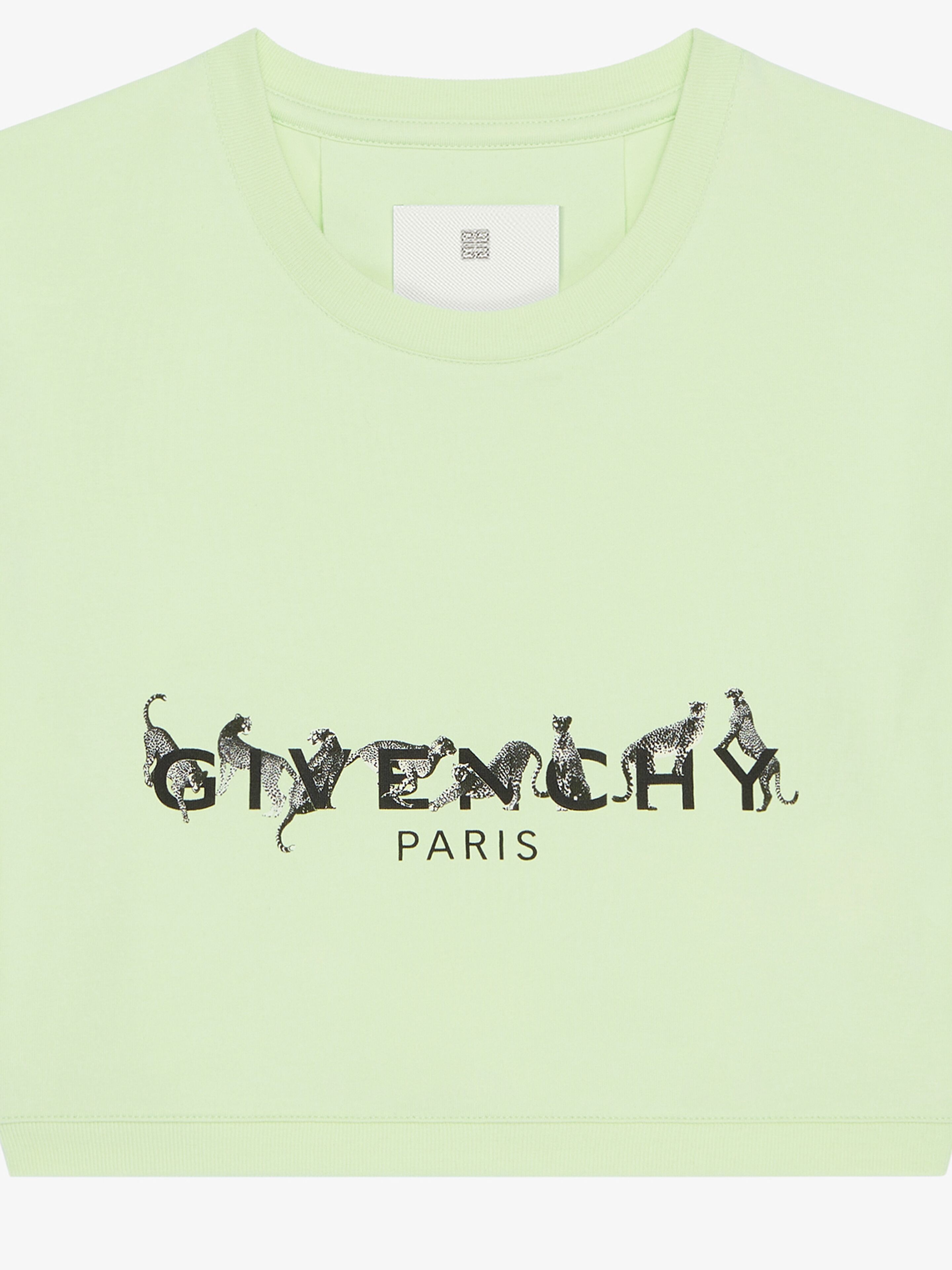 GIVENCHY PARIS CROPPED T-SHIRT WITH LEOPARD PRINT - 4