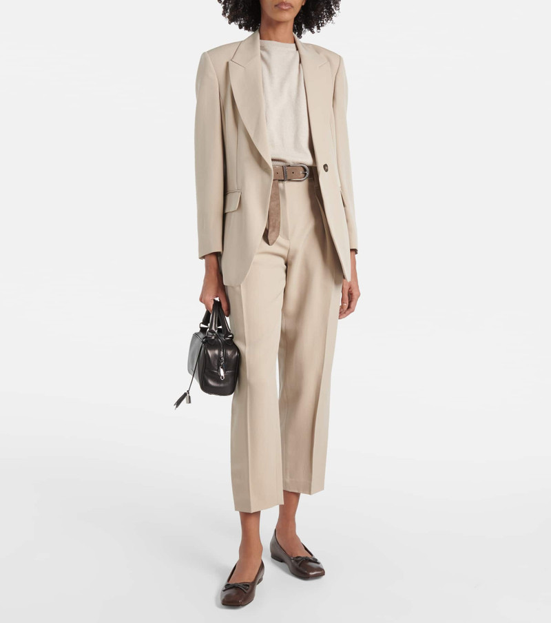 Brunello Cucinelli Embellished bow-detail leather ballet flats outlook