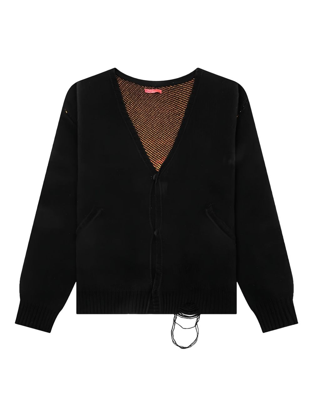 back-logo knit cardigan - 2