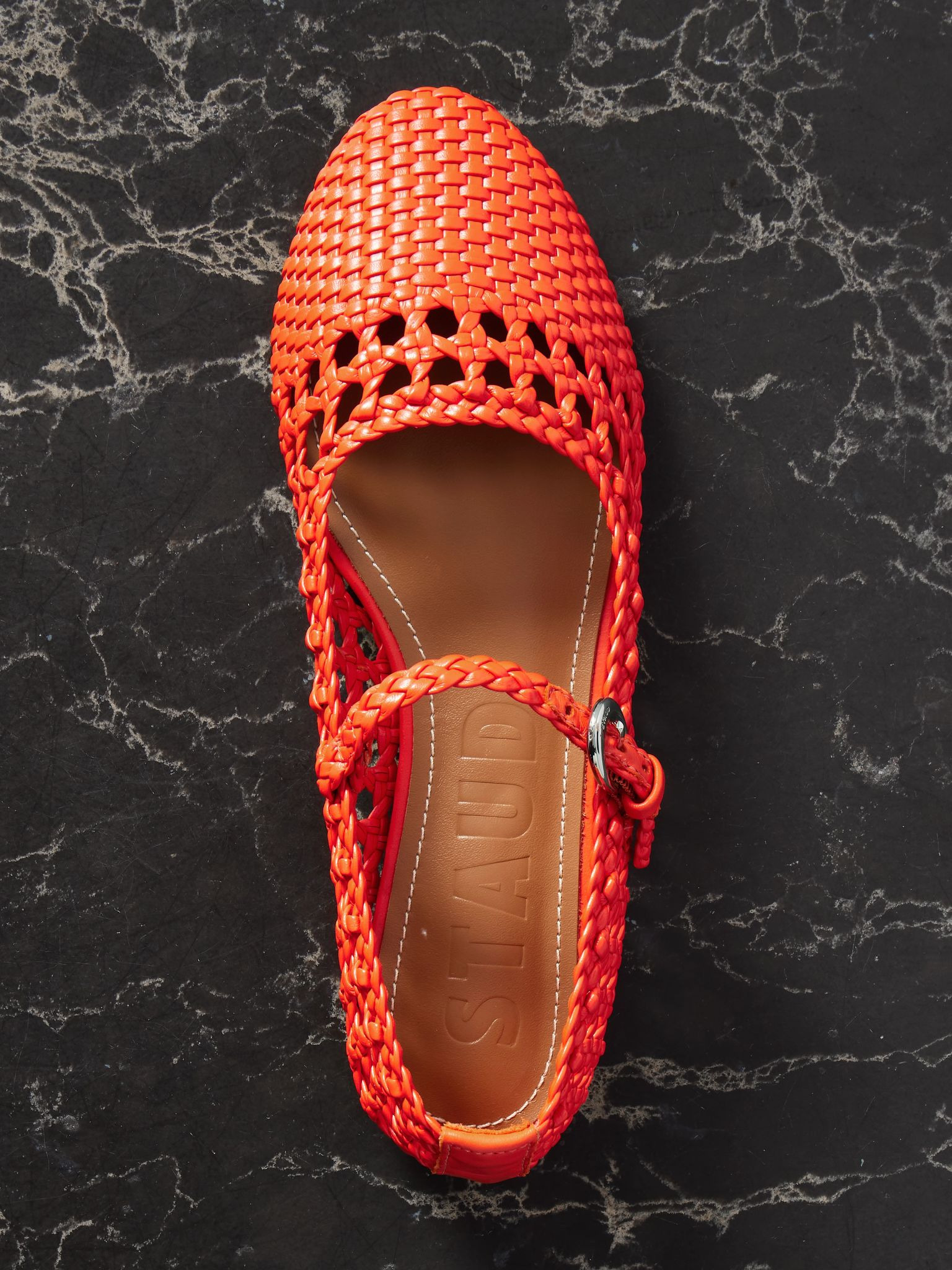 Nell woven leather Mary Jane ballet flats Red - 5
