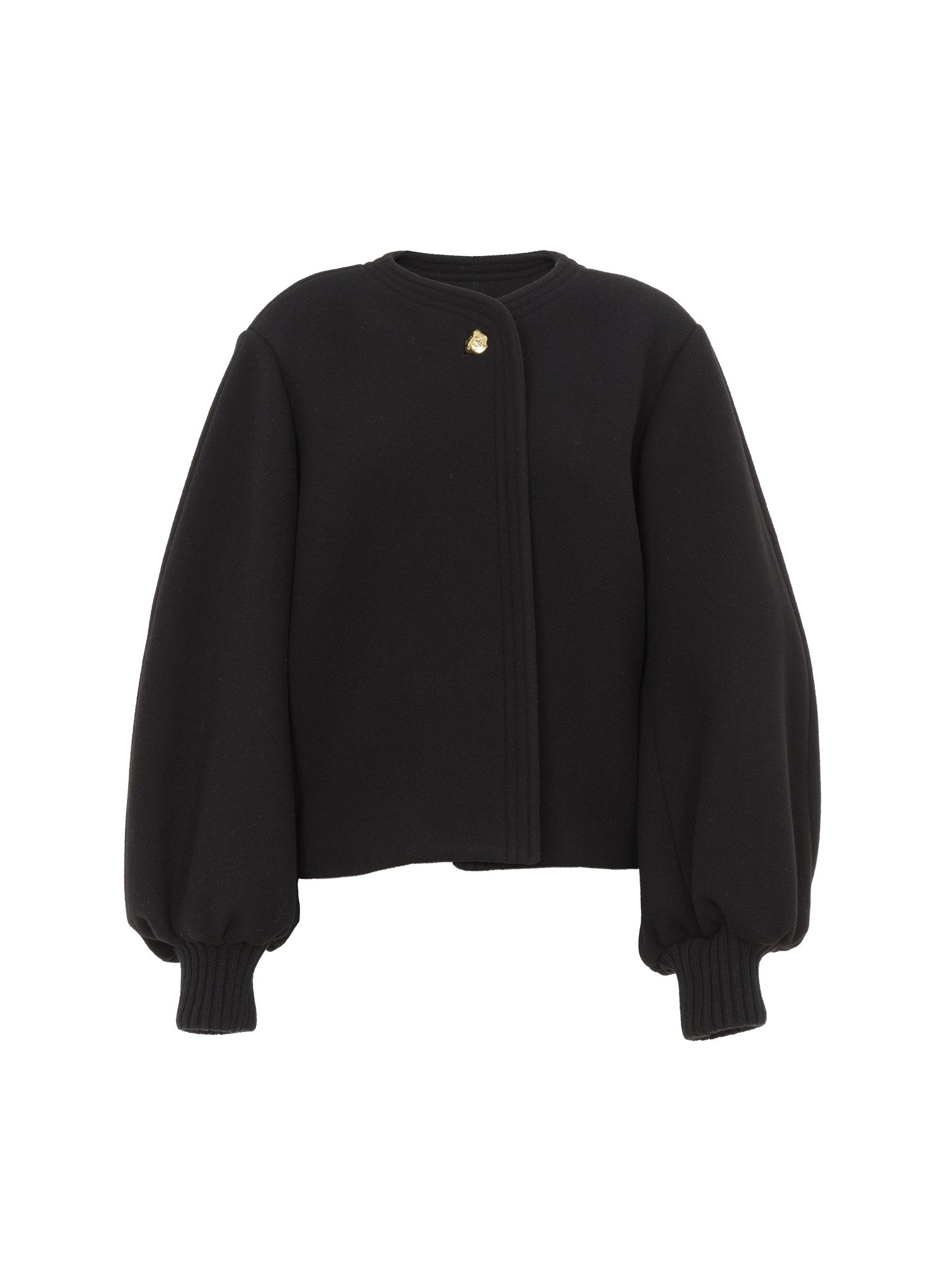 BALLOON-SLEEVE SHORT COAT - 1