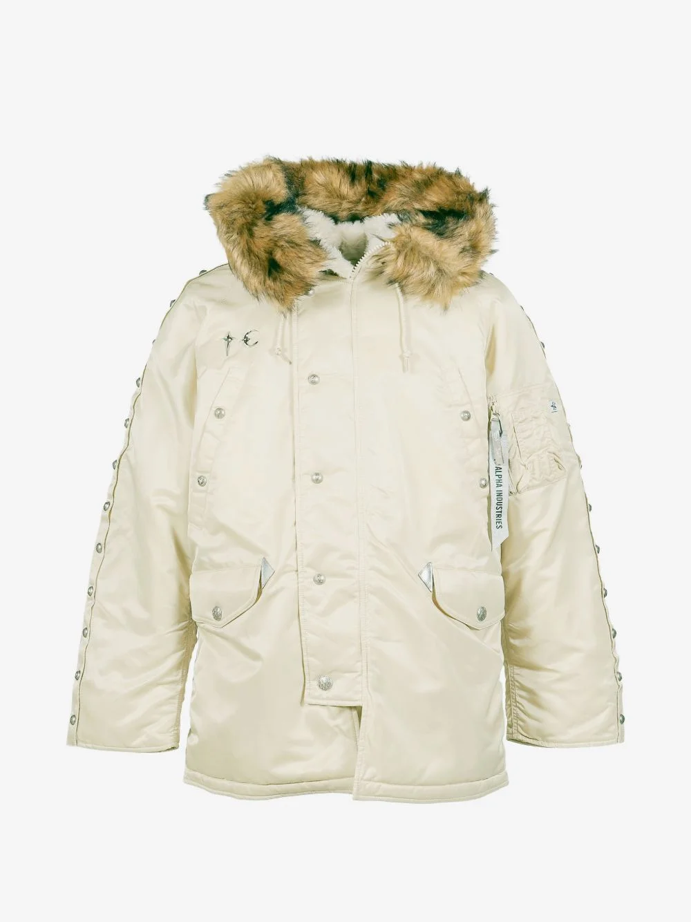 × Alpha Industries N-3B rivet-embellished padded jacket - 1