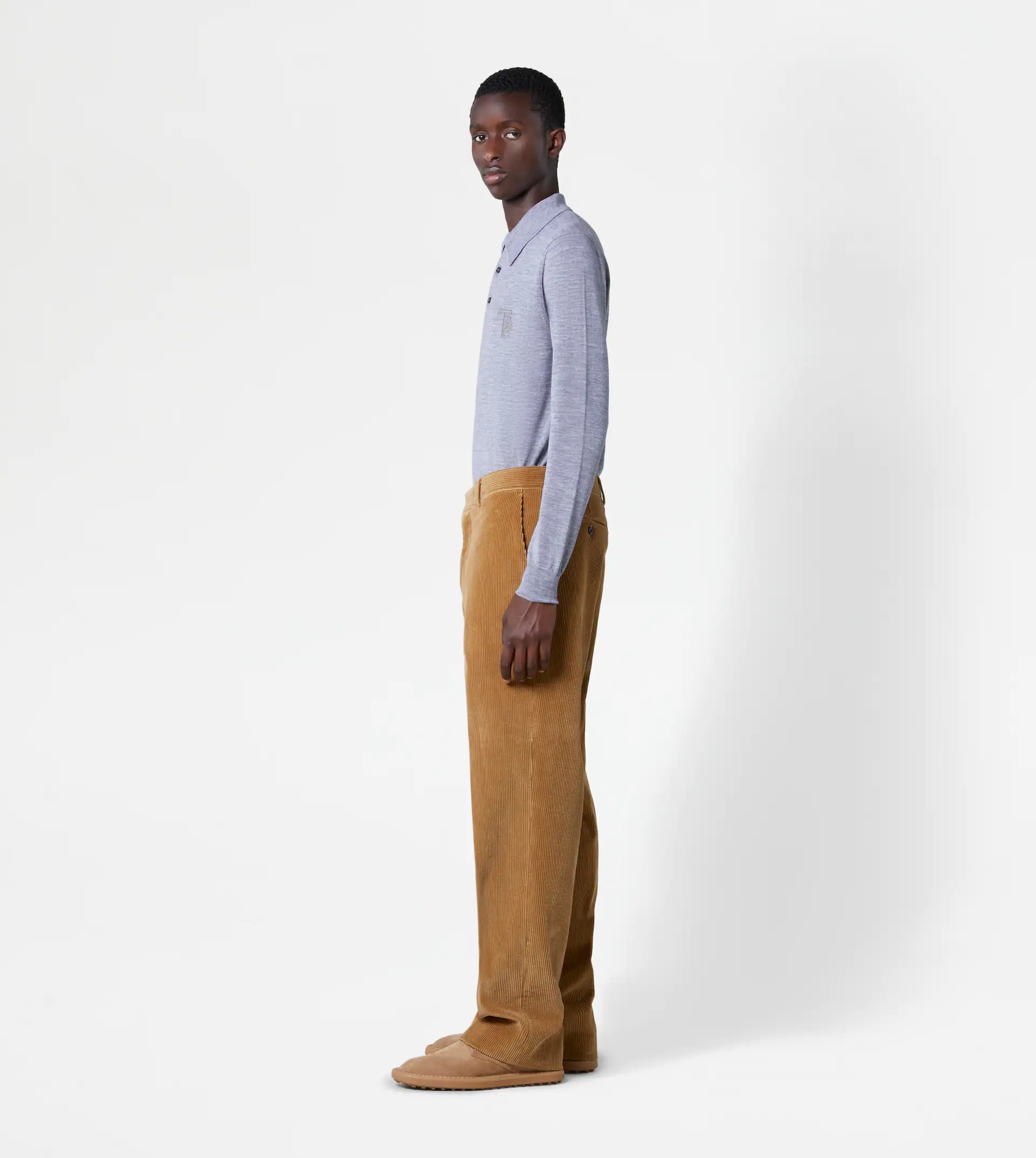 BAGGY TROUSERS IN VELVET - BEIGE - 4