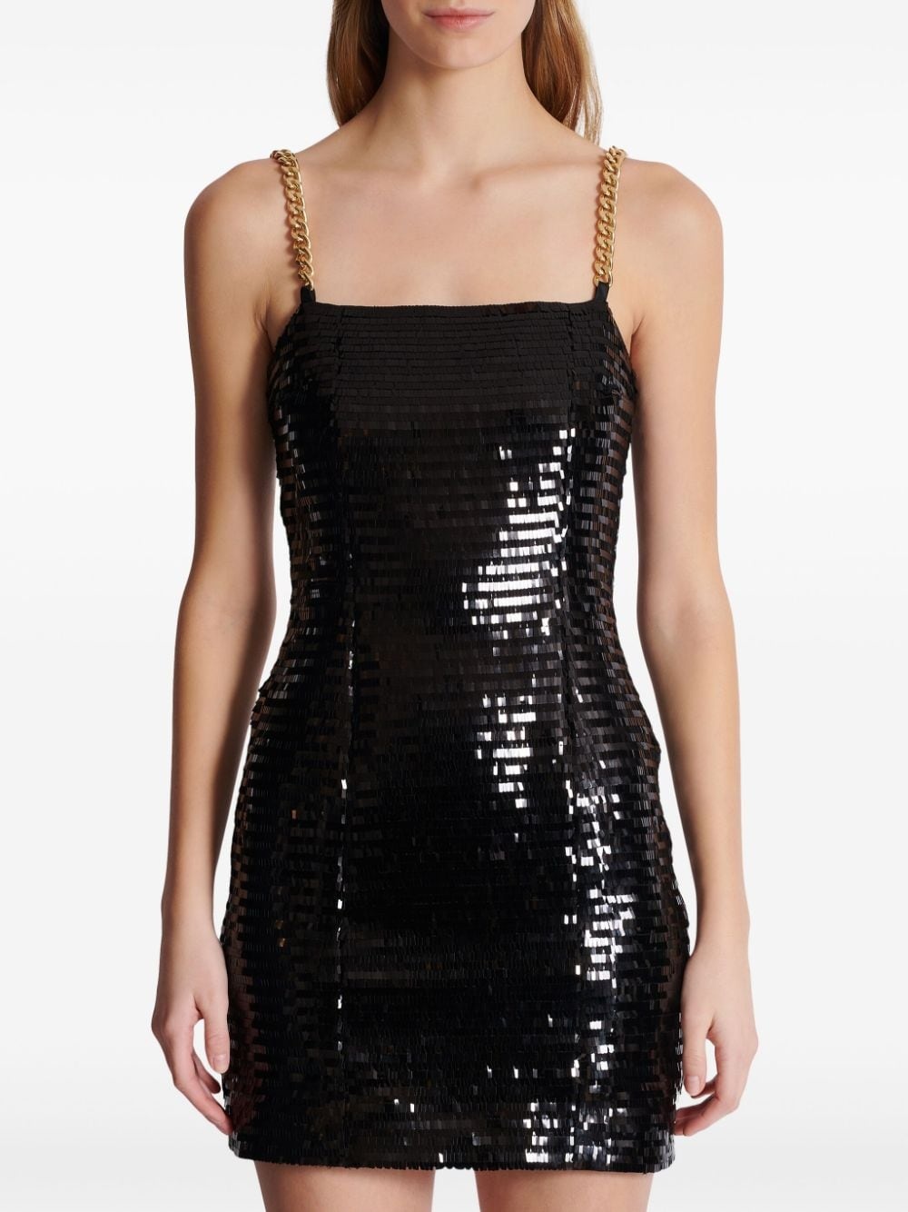 sequin chain-link short dress - 4