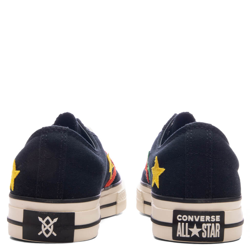 CONVERSE X DAILY PAPER STAR PLAYER 76 OX - BLACK/FERN GREEN/CYBER YELLOW - 4