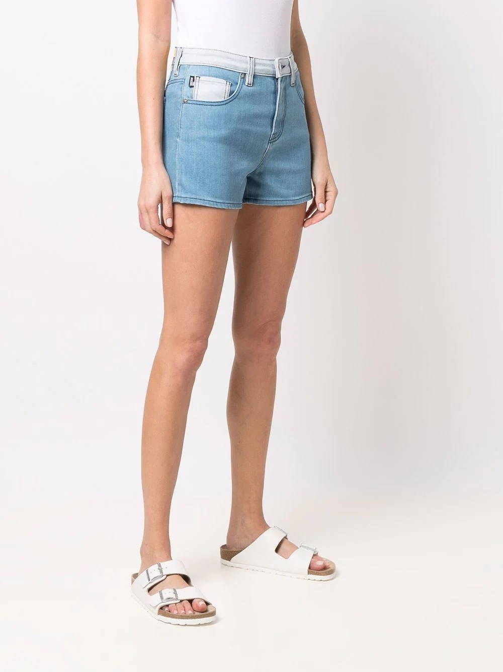 high-waisted denim shorts - 3