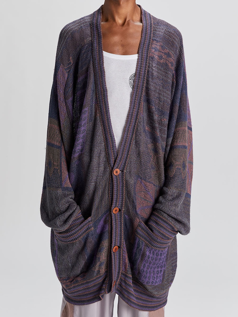 Grampa Jacquard Cardigan Dark Combo 4