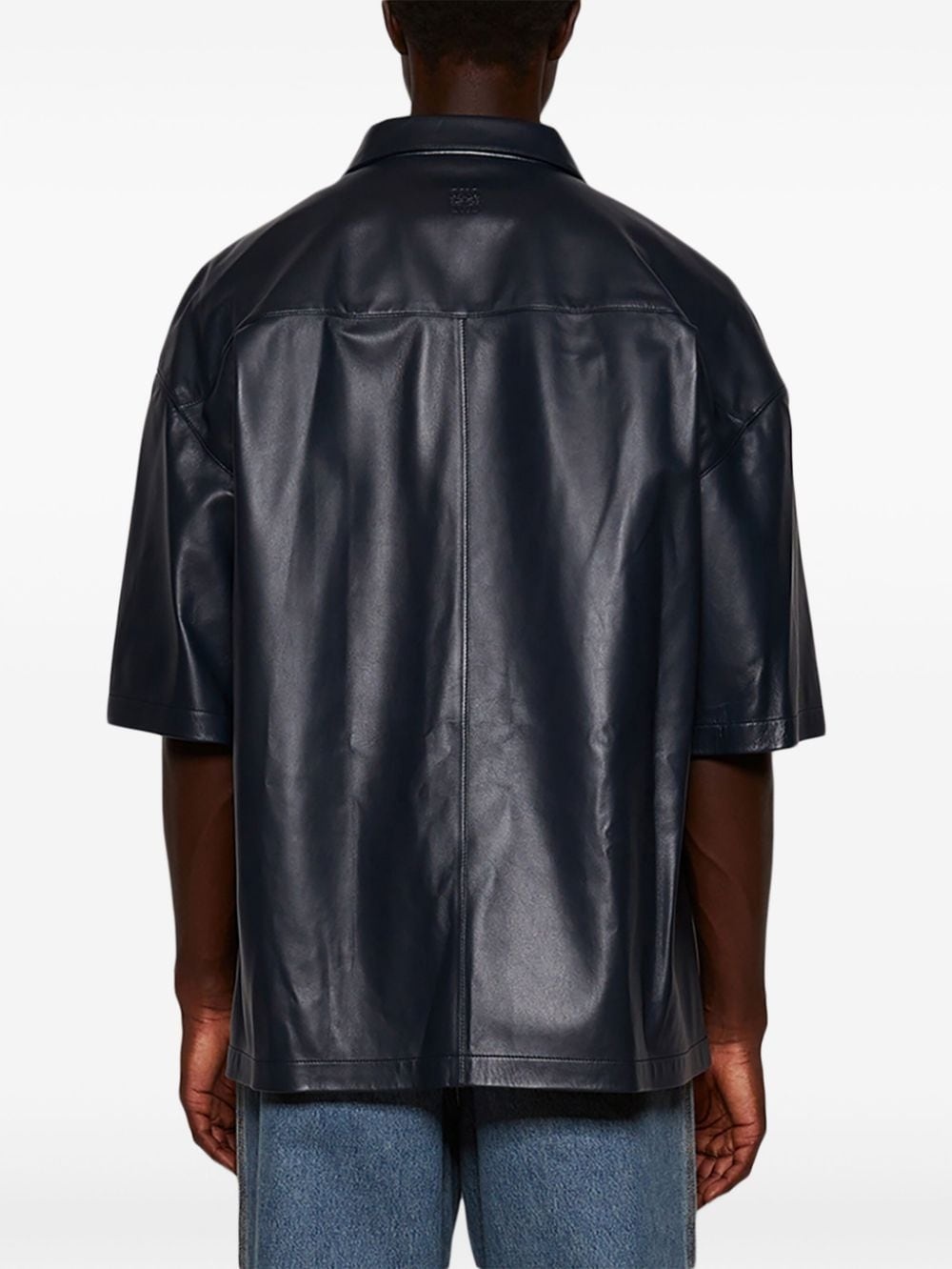short sleeve leather shirt - 5