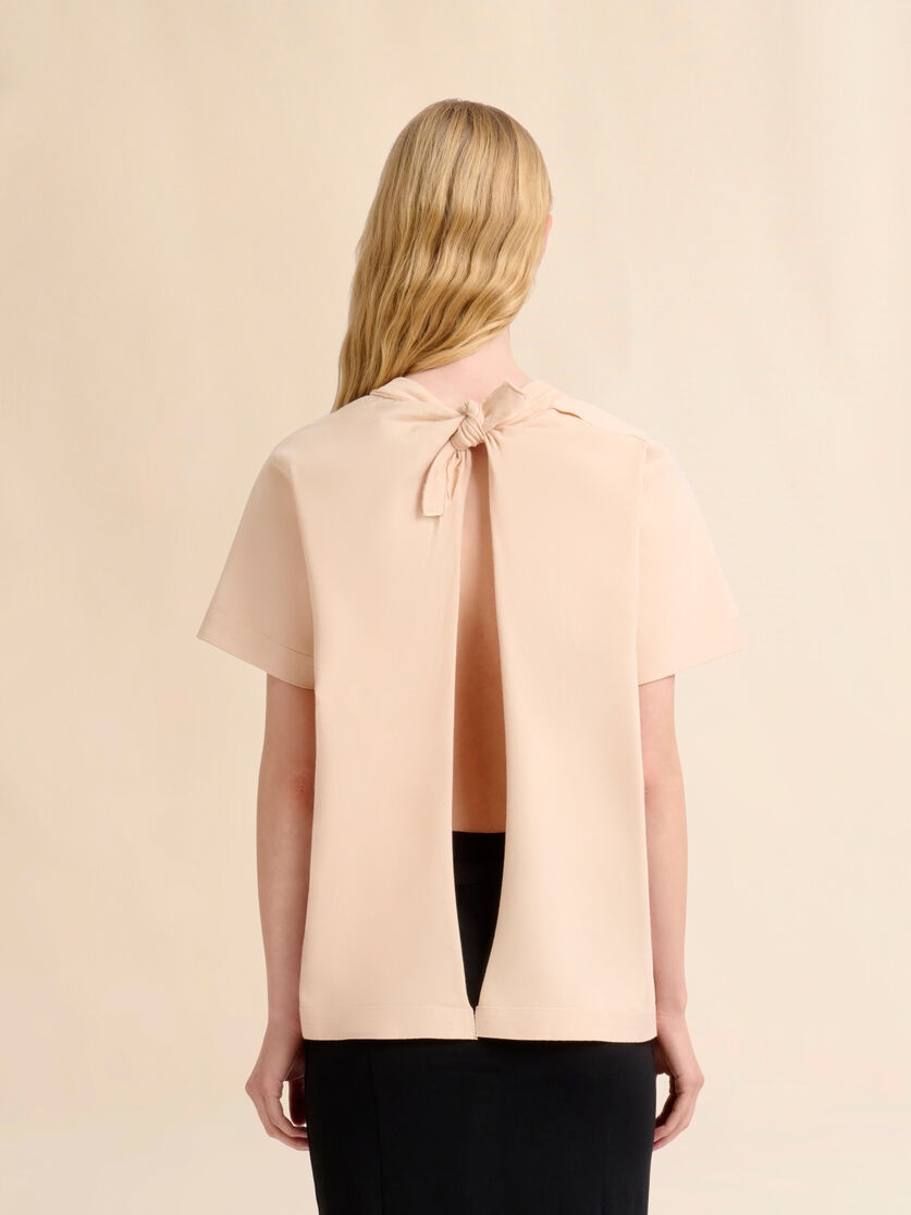 PALE PEACH COTTON OPEN-BACK T-SHIRT WITH TRUNKAROO DETAIL - 3