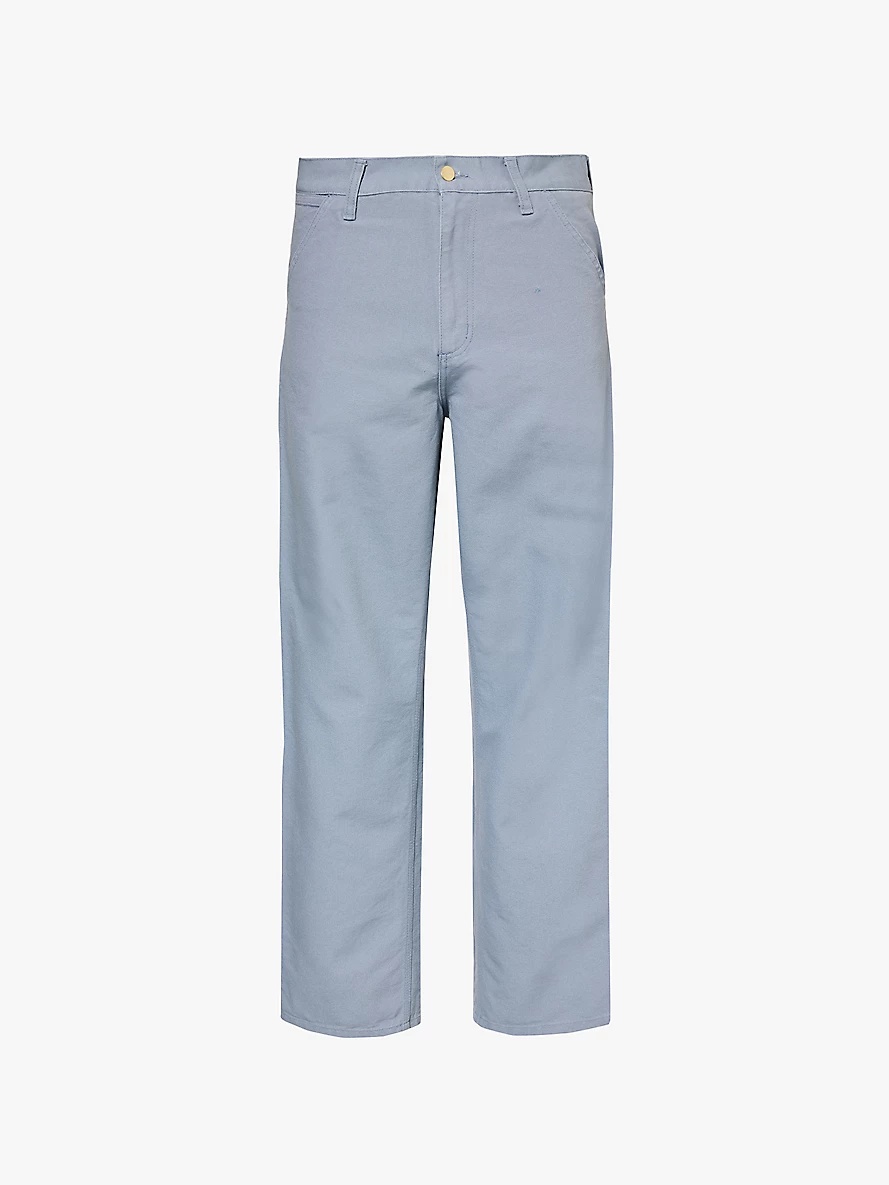 Straight-leg mid-rise organic-cotton canvas trousers - 1